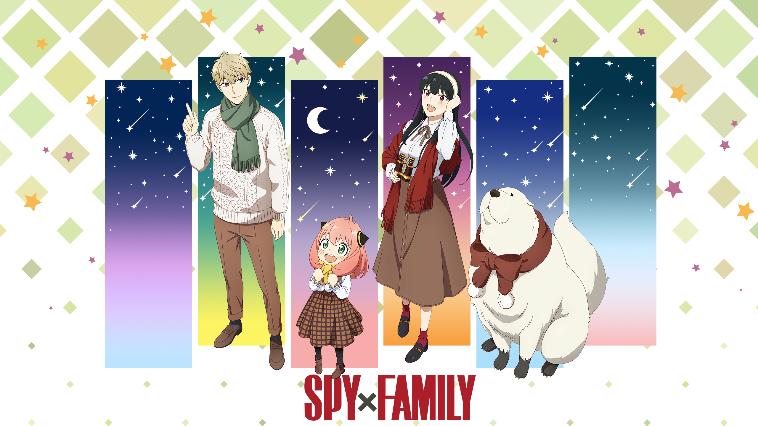 Anime Boys Anime Girls Loid Forger Yor Forger Anya Forger Bond Forger Spy X Family Moon Stars Rhombu 2560x1440
