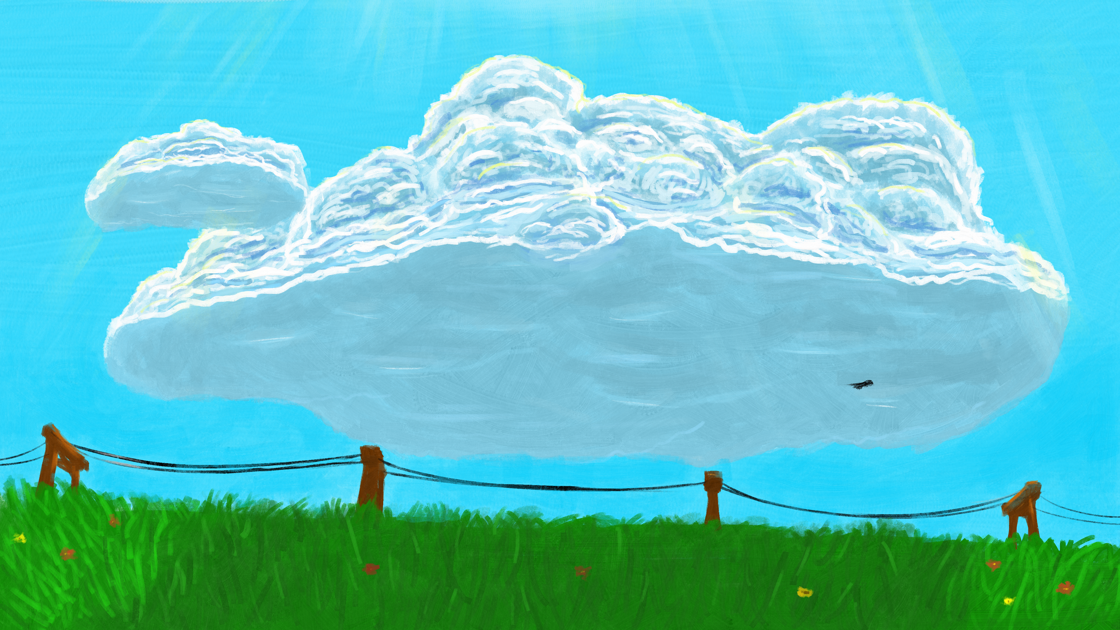 Sky Blue Landscape Nature Clouds Artwork 3840x2160