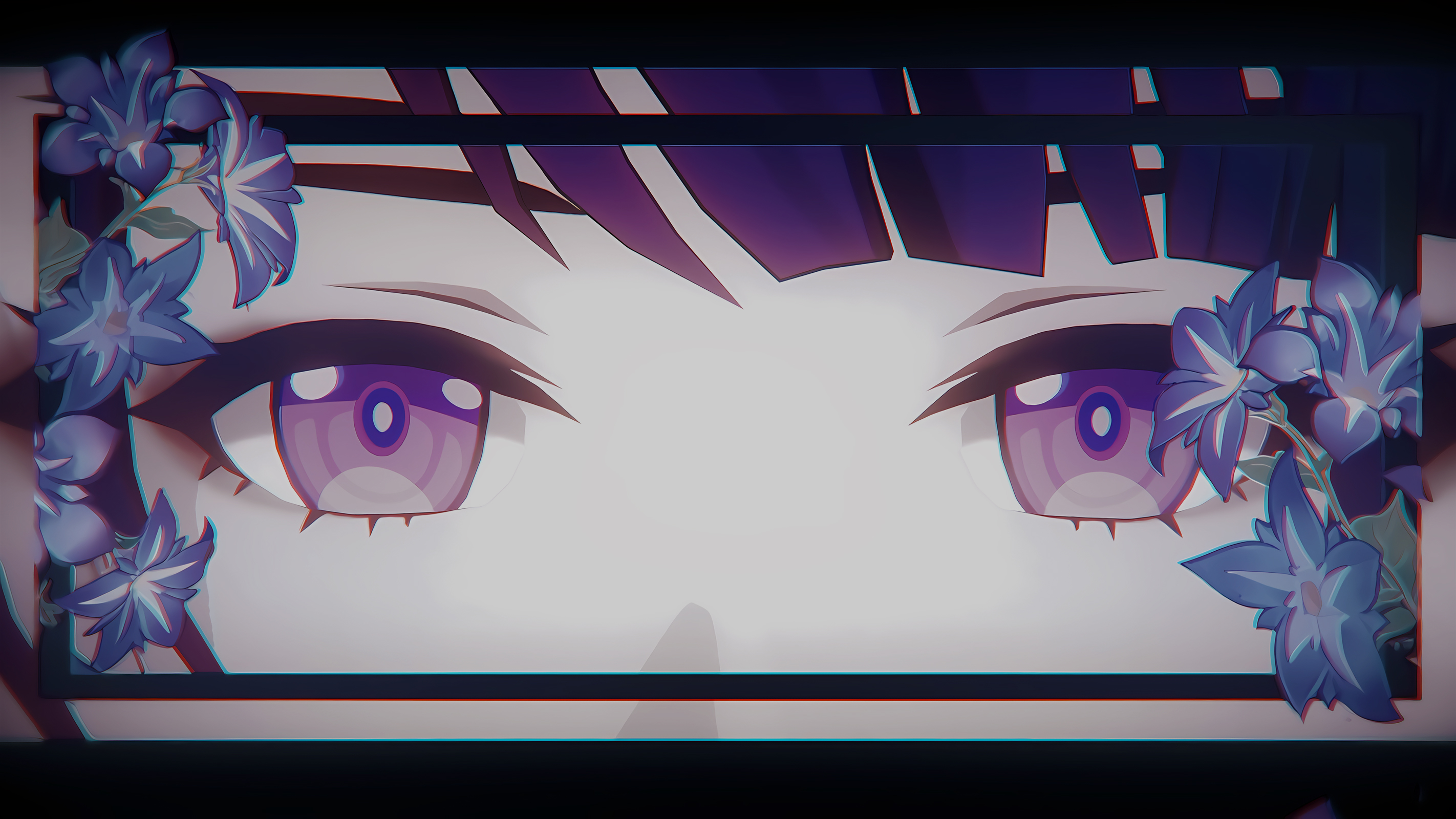 Genshin Impact Raiden Shogun Genshin Impact Anime Anime Girls Purple Hair Purple Eyes Flowers 2844x1600