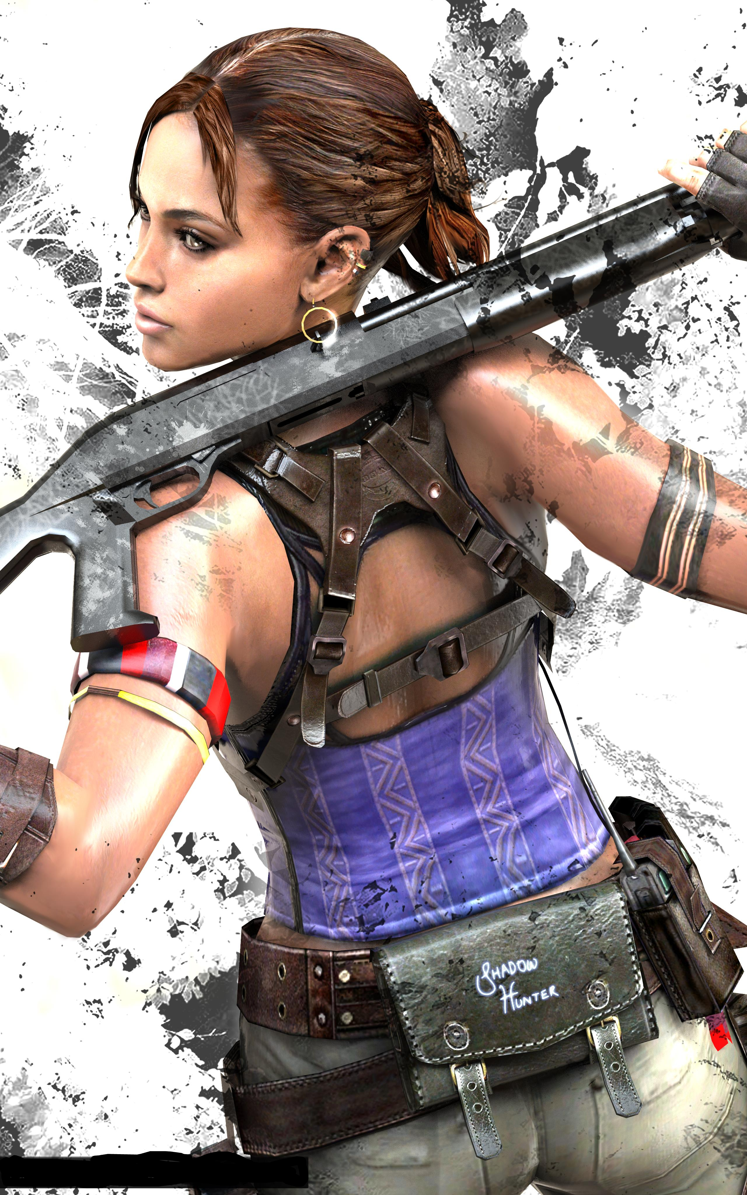 Sheva Alomar Resident Evil Resident Evil 5 Shotgun Weapon 2560x4096