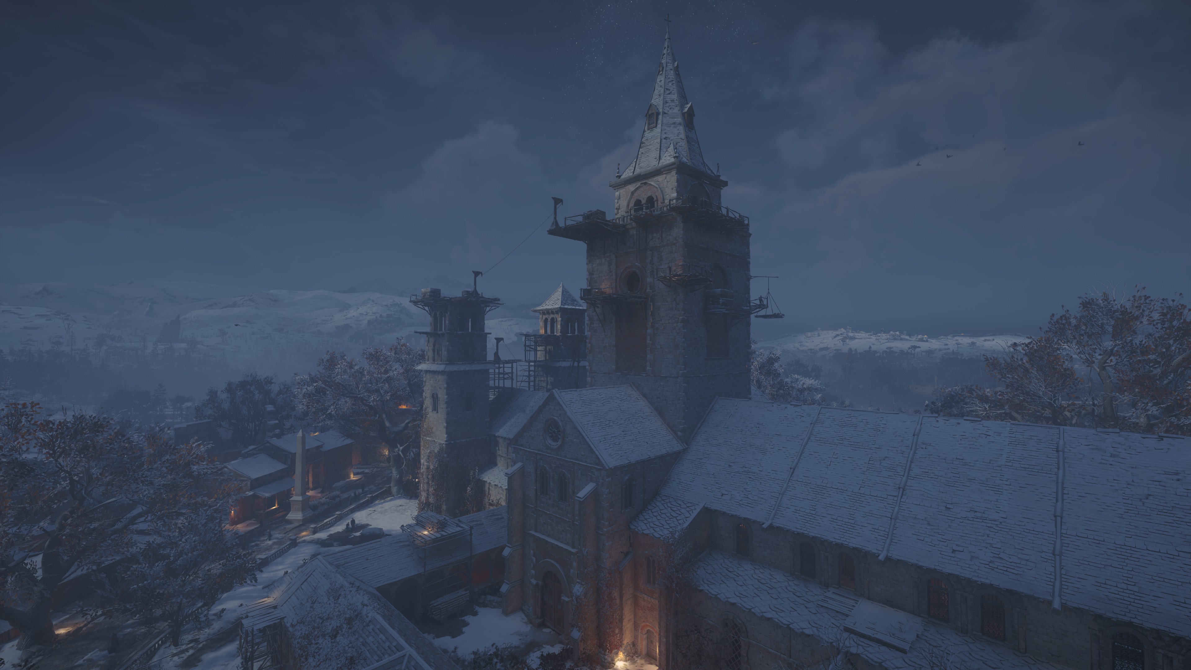 Assassins Creed Valhalla HDR Video Games Building Village Night 3840x2160
