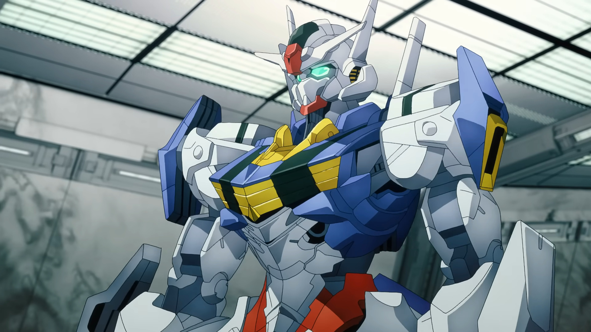 Anime Anime Screenshot Gundam Mechs Mobile Suit Gundam THE WiTCH FROM MERCURY Gundam Aerial Artwork  1920x1080