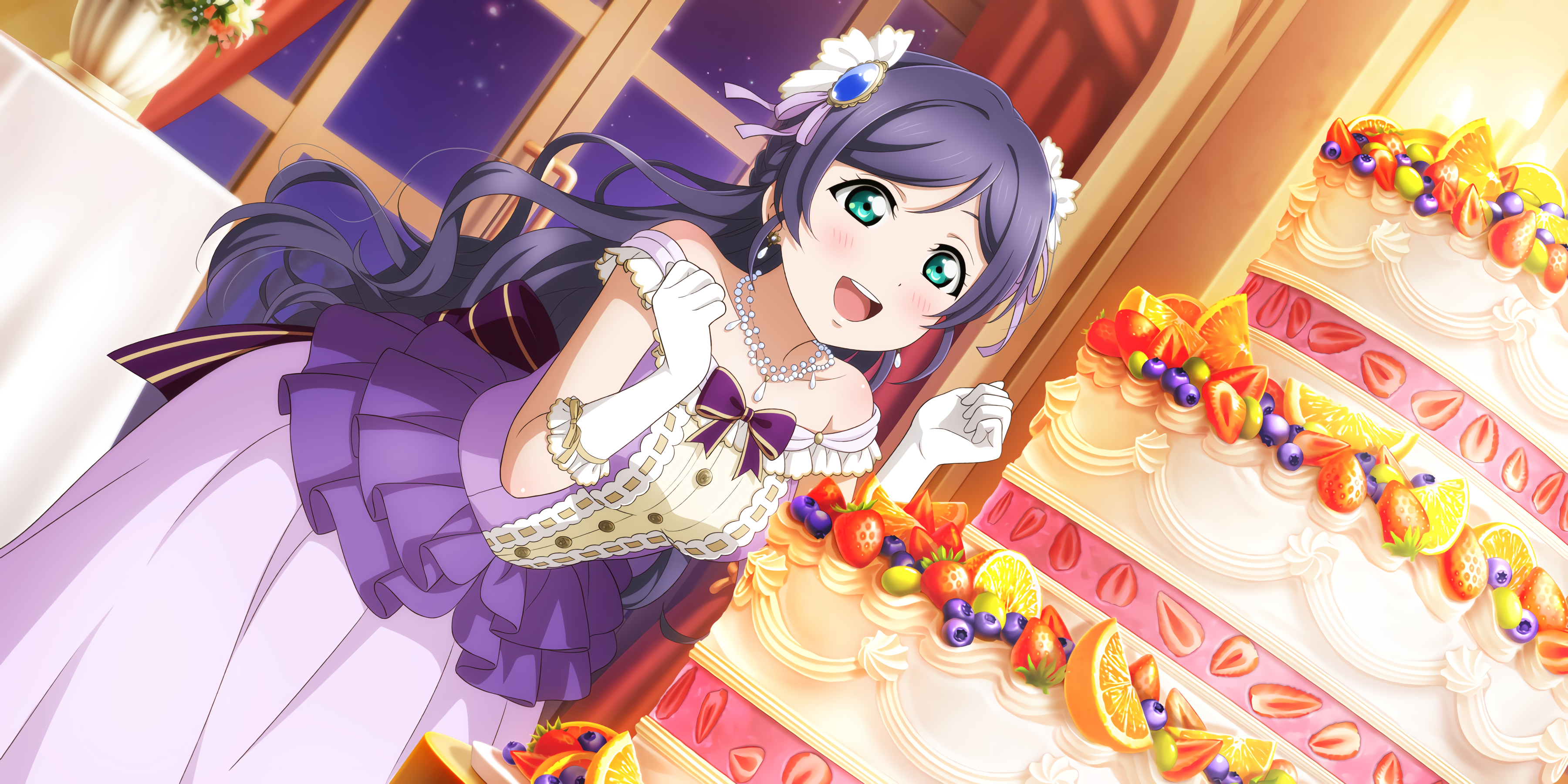 Toujou Nozomi Love Live Anime Anime Girls Cake Fruit Gloves 3600x1800