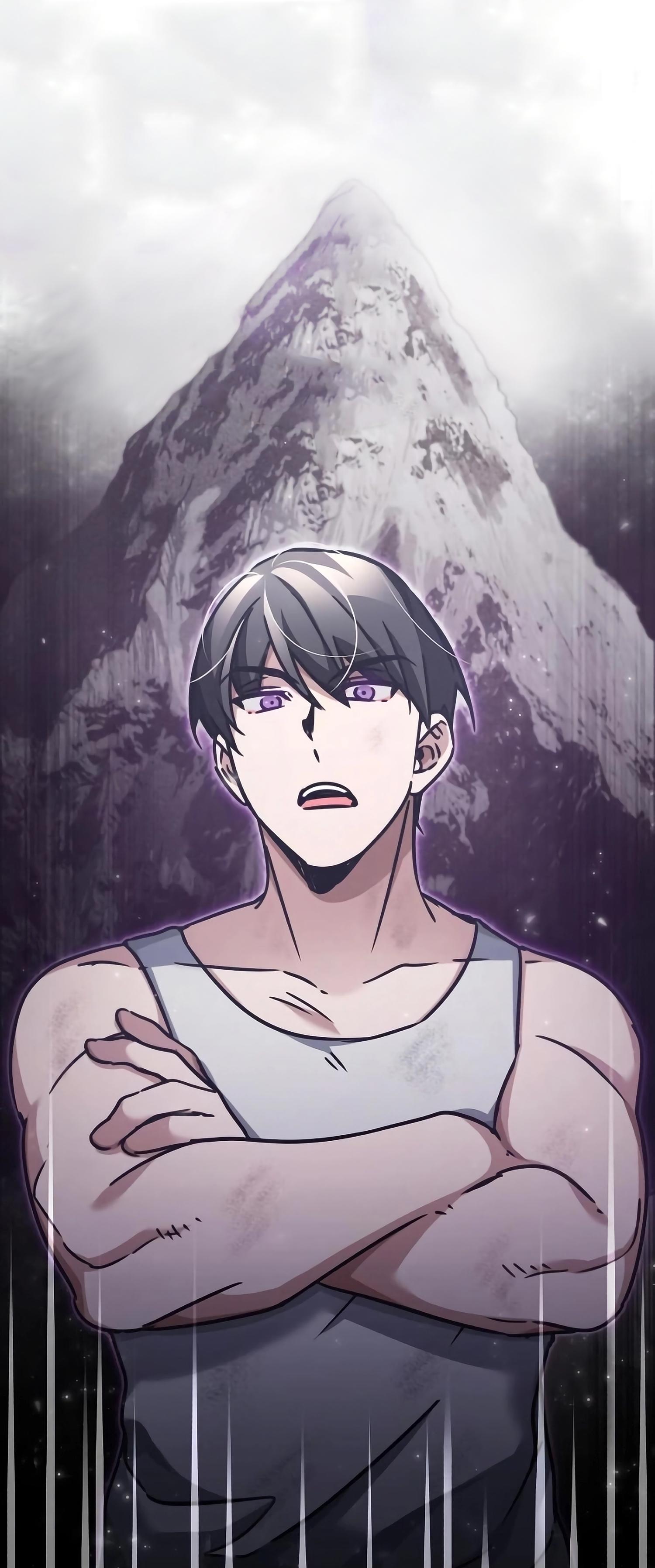 The Heavenly Demon Cant Live A Normal Life Manhwa Webtoon Mountain Top Muscles Purple Eyes 1500x3593