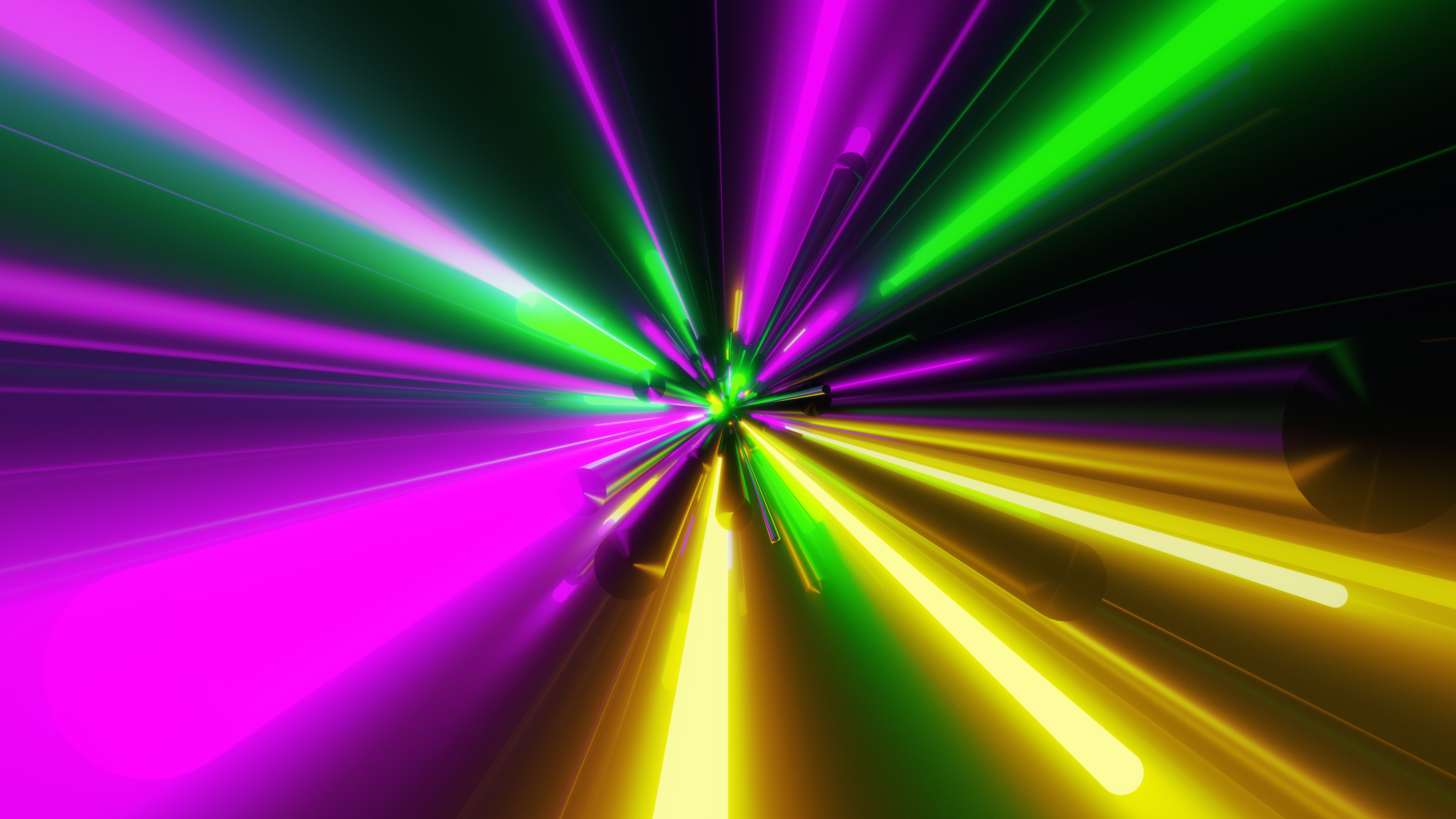 Abstract Neon Glowing Lines Dark 3D Abstract Blender CGi Digital Art Simple Background Colorful Vibr 7680x4320