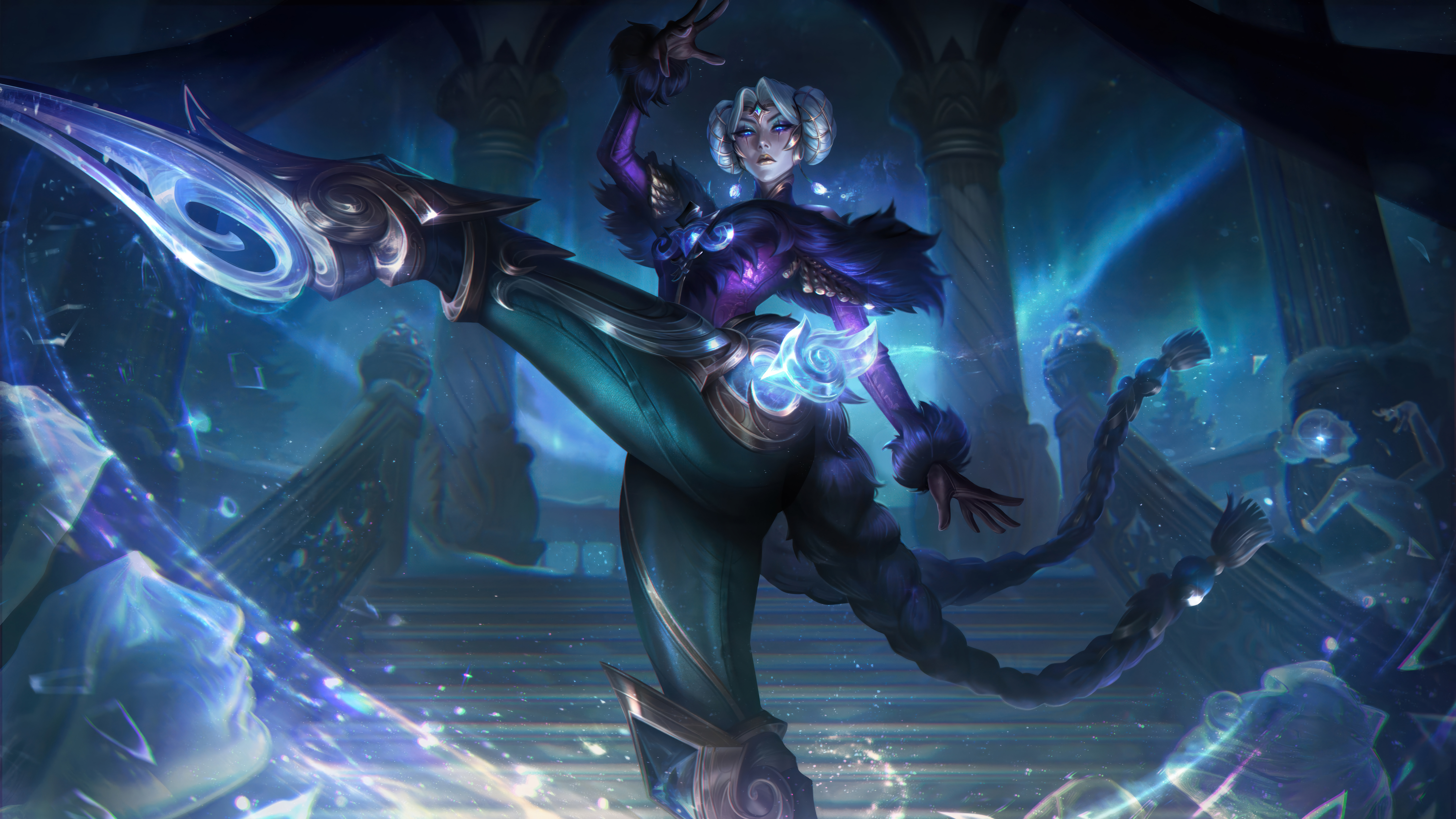 Winterblessed League Of Legends Camille League Of Legends Video Games GZG Riot Games Digital Art Lea 7680x4320