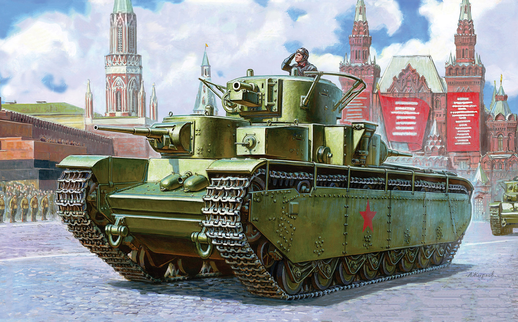 Tank Army Military Soviet Army Artwork Military Vehicle Clouds Sky Soldier Helmet Salute Building Me 1680x1047
