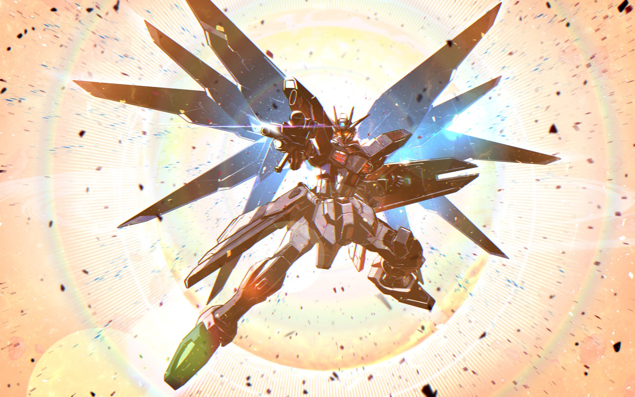 Anime Mechs Super Robot Taisen Gundam Freedom Gundam Mobile Suit Gundam SEED Artwork Digital Art Fan 2074x1296