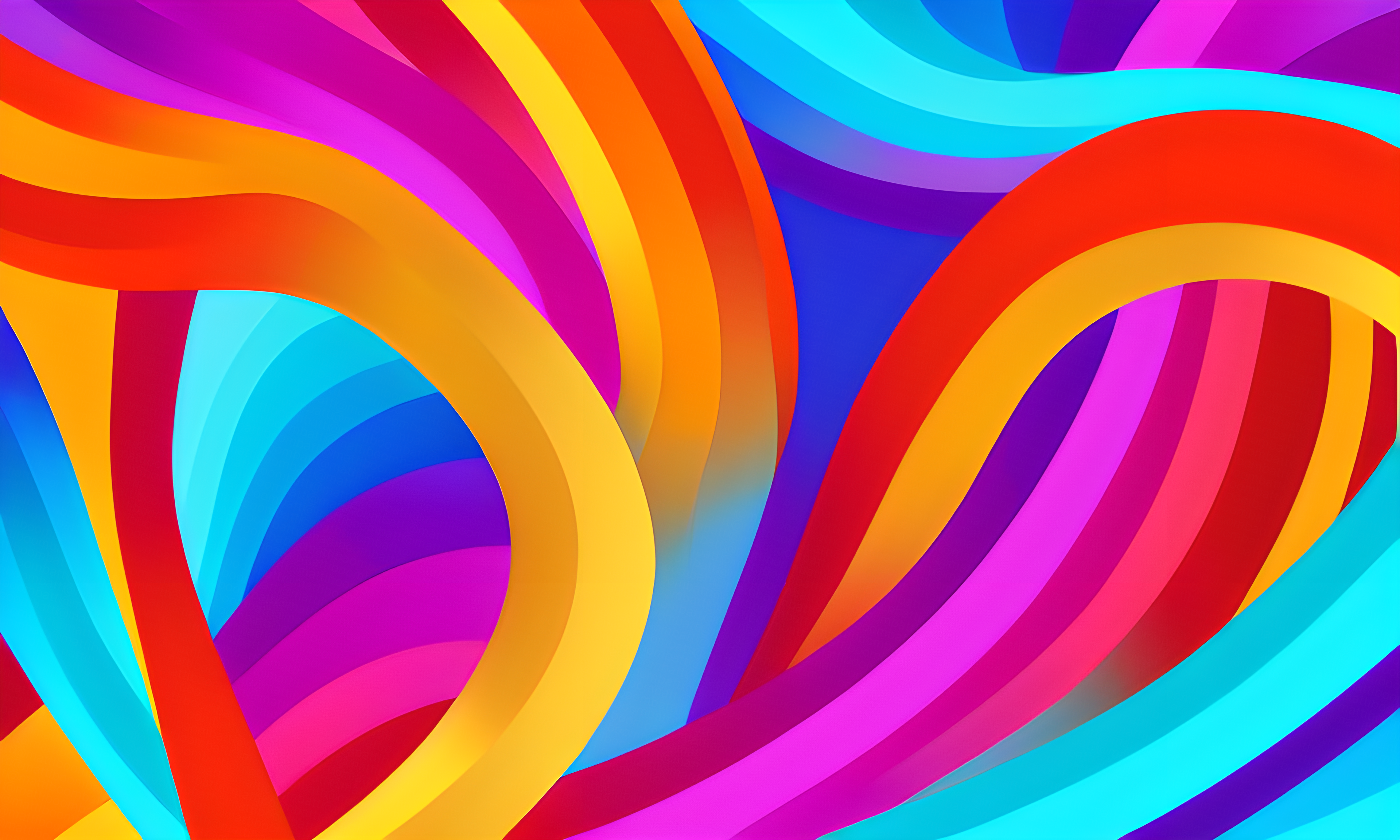 Abstract MacOS Vector Art Colorful Waves Curved 3840x2304