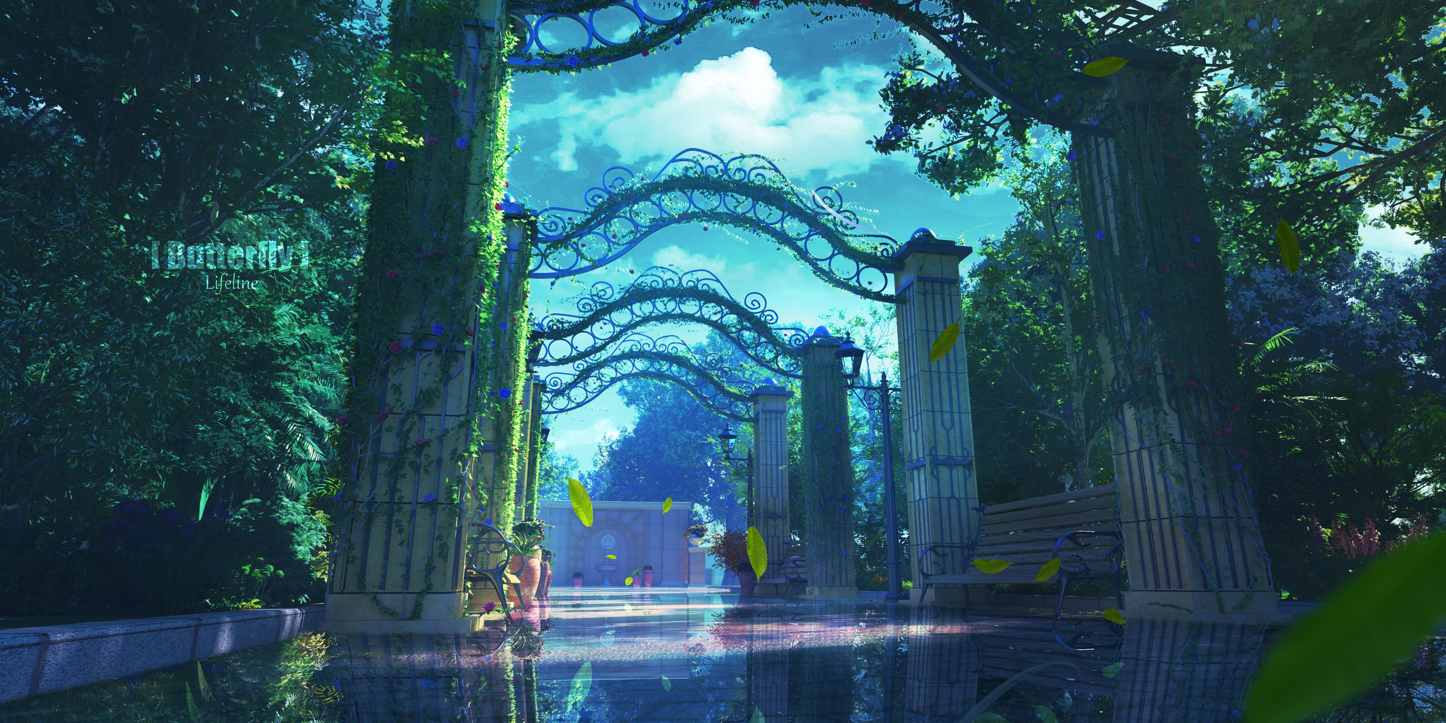 Environment Abstract Garden Digital Digital Art Artwork Illustration Anime Lifeline Reflection Cloud 5000x2500