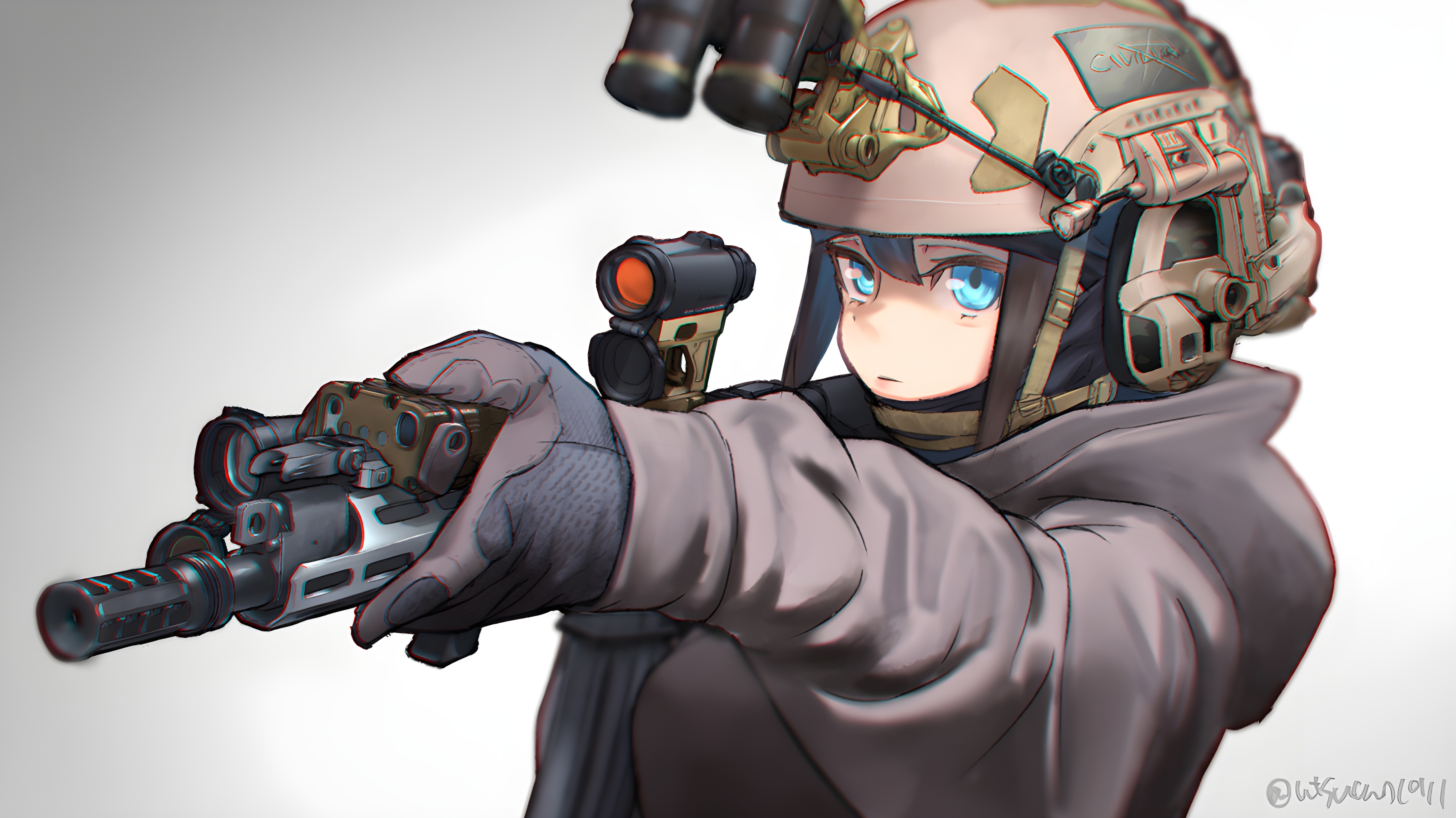 HD wallpaper: anime girls, CENTAUR B AK AEG, weapon | Wallpaper Flare
