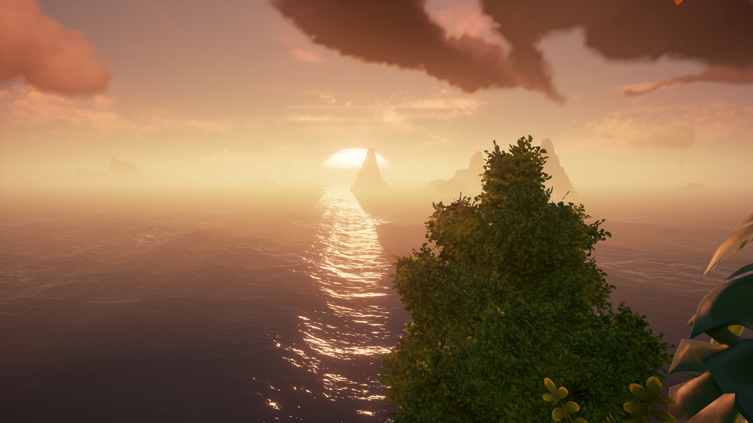 Sea Of Thieves SoT Video Games Landscape Beach Ocean View Sunset Water CGi 2560x1440