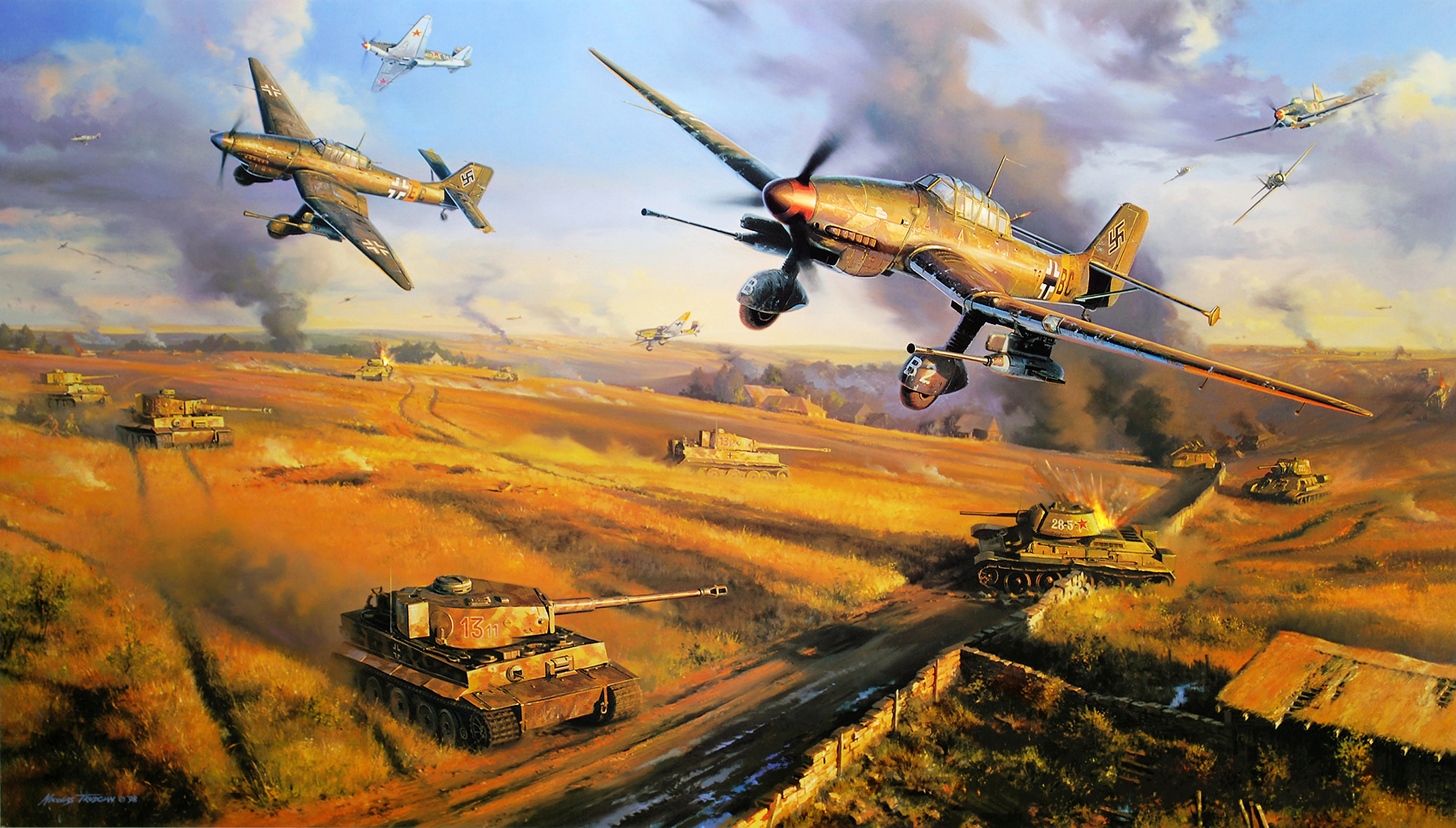 World War Ii Military Military Aircraft Aircraft Airplane Boxart Luftwaffe Germany Junkers Ju 87 Stu 2382x1355