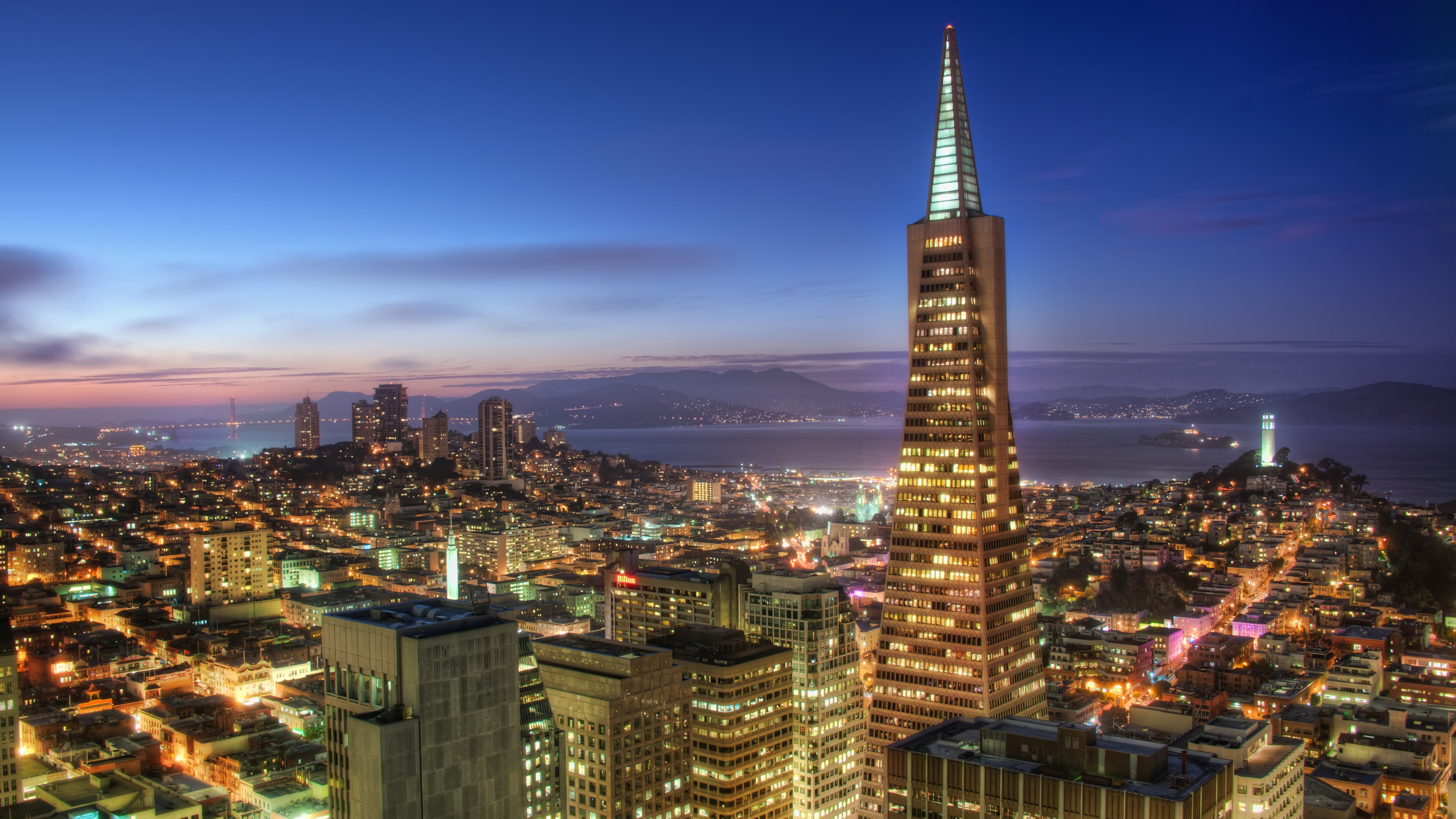 Trey Ratcliff 4K Photography California City City Lights Cityscape Building San Francisco Tower 3840x2160