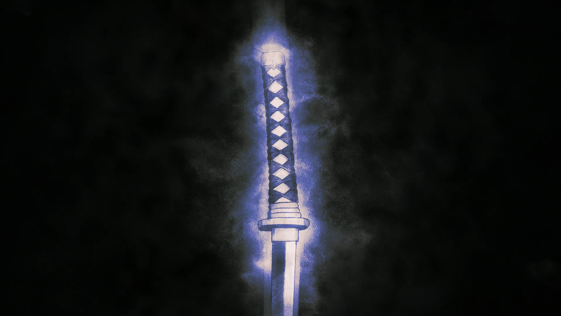 Katana Kurosaki Ichigo Bleach Sword Weapon Anime Simple Background Black Background Minimalism 1920x1080