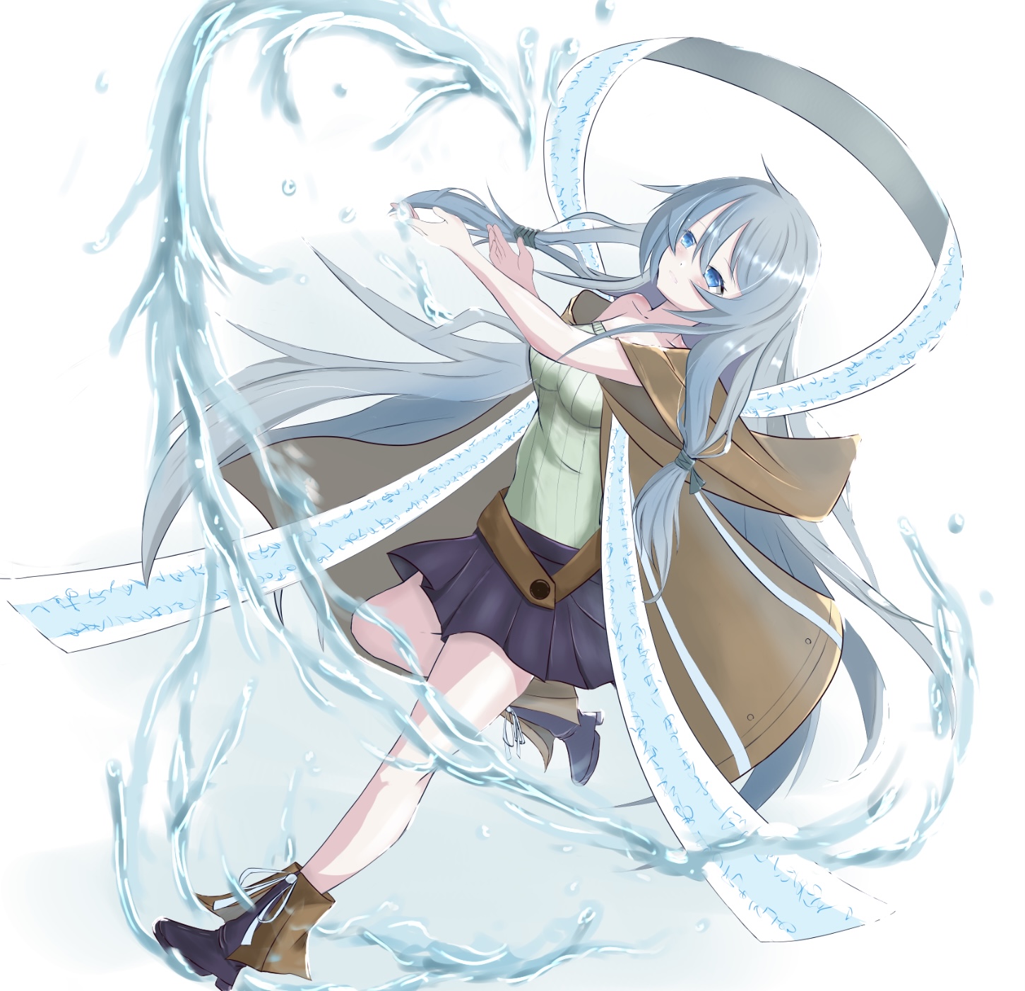 Anime Anime Girls Trading Card Games Yu Gi Oh Eria The Water Charmer Long Hair Blue Hair Solo Artwor 1451x1402