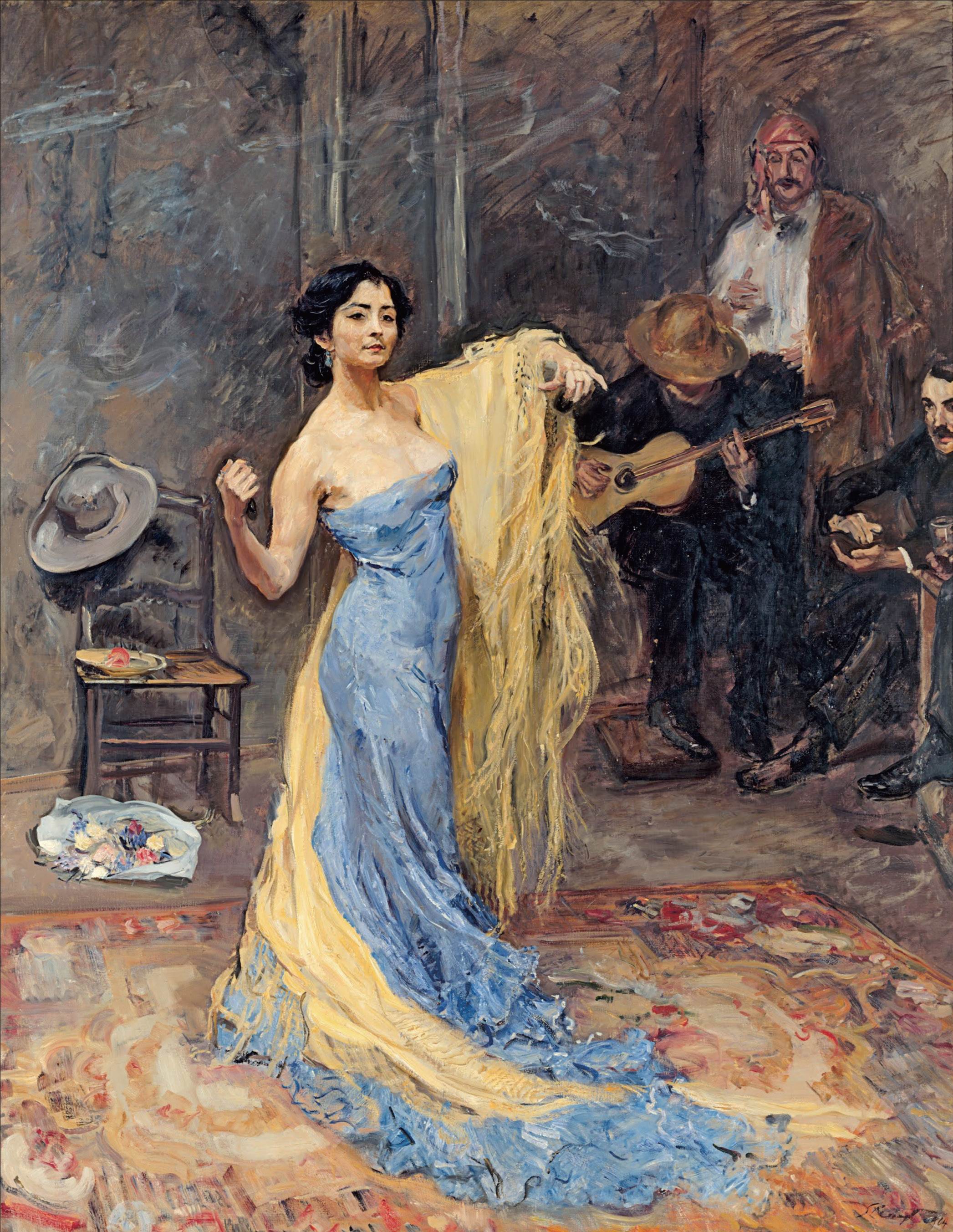 Oil On Canvas Oil Painting Max Slevogt Women Men Musical Instrument Hat Chair Dress Artwork Classica 2093x2705