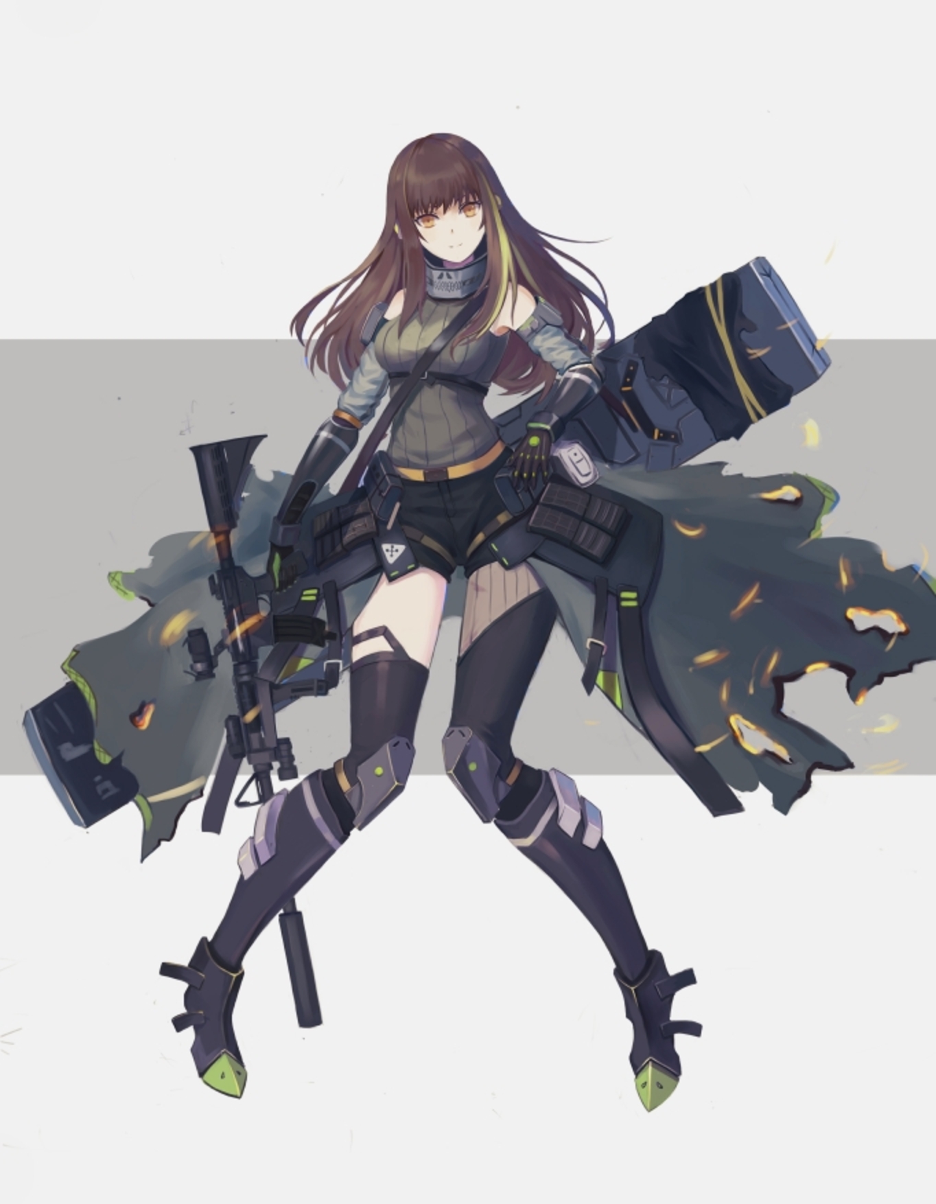 Anime Anime Girls Girls Frontline M4A1 Girls Frontline Long Hair Brunette Solo Artwork Digital Art F 1364x1754