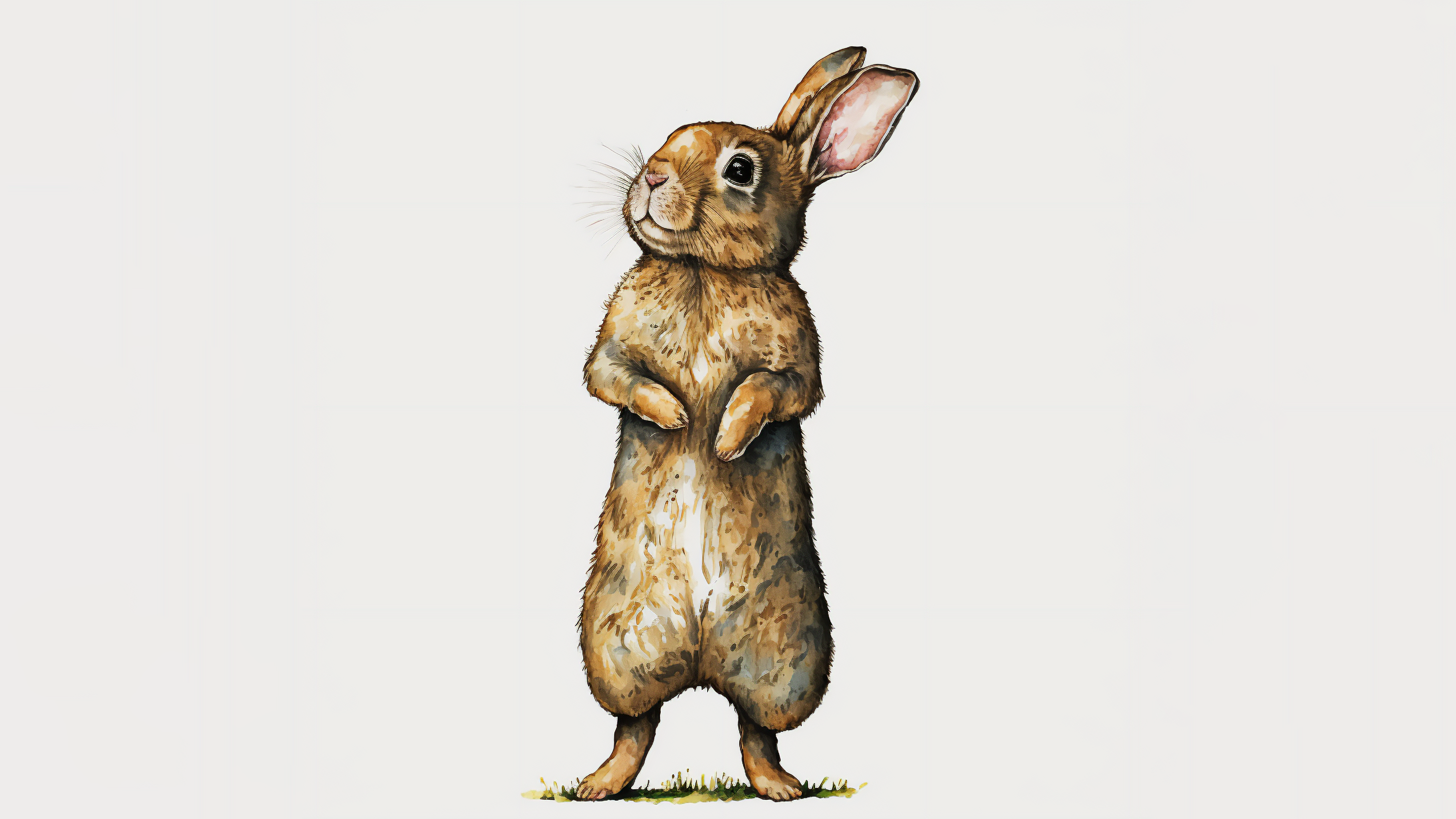 Ai Art Illustration Rabbits Minimalism Simple Background Animals 3640x2048