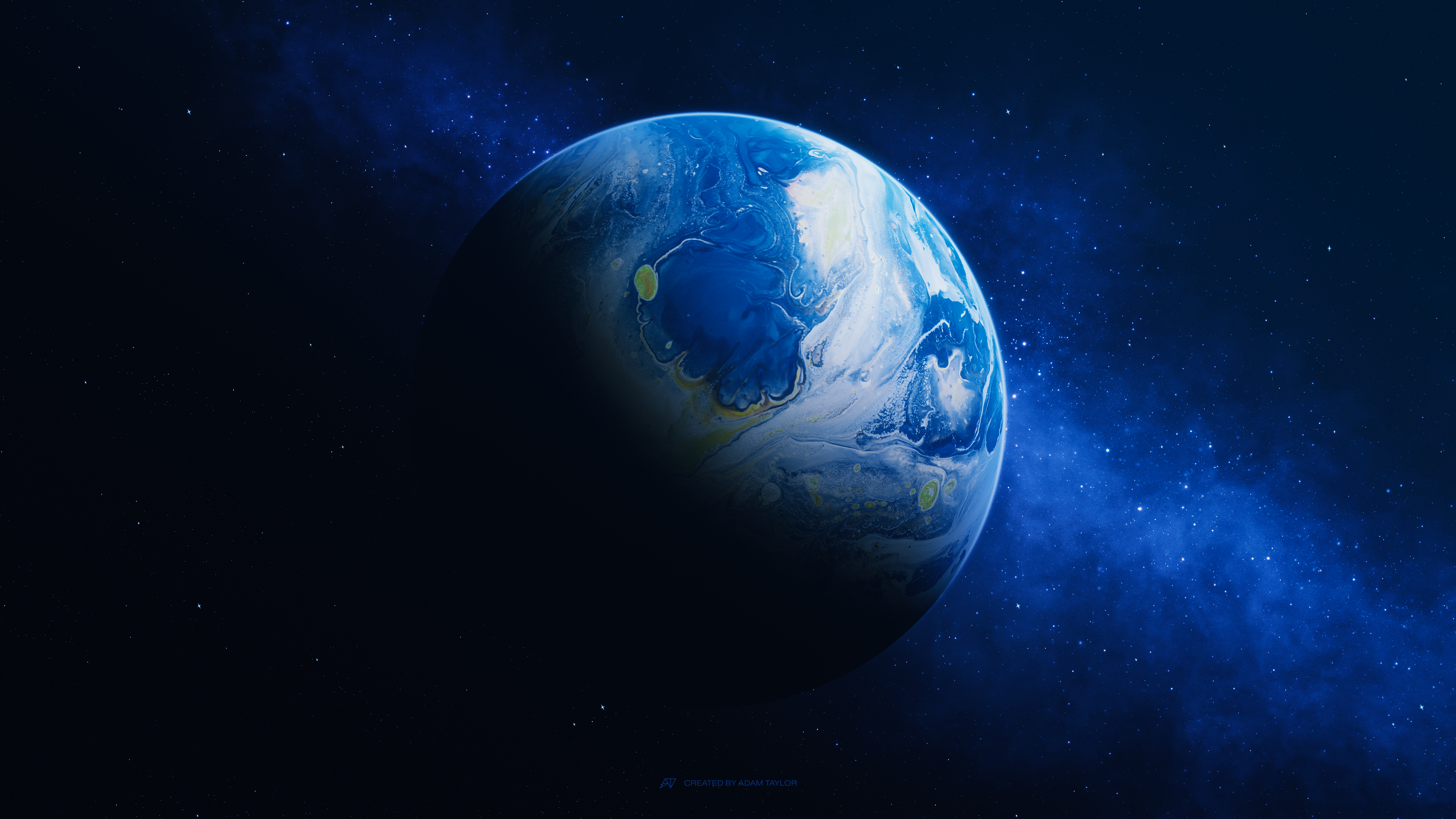 Adam Taylor Digital Art Artwork Illustration Space Event Horizon Planet Galaxy Space Art Stars 4K 3840x2160