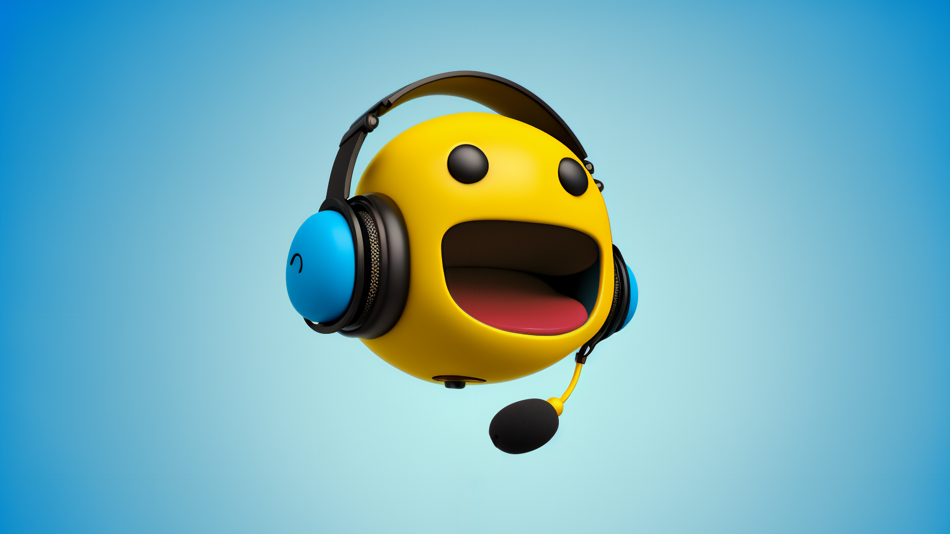 Ai Art Smiley Emoji Headphones Happy Simple Background Minimalism 3060x1721