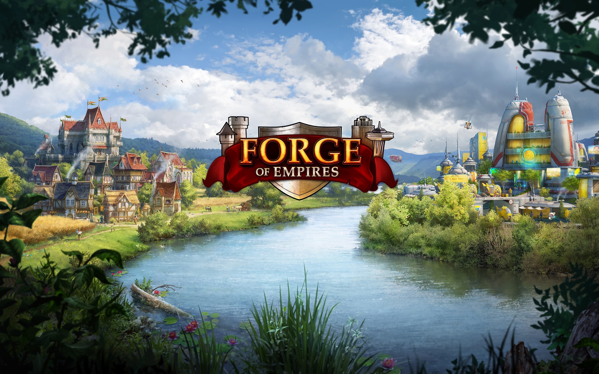 Forge Of Empires Video Games Water Clouds Village 2048x1280