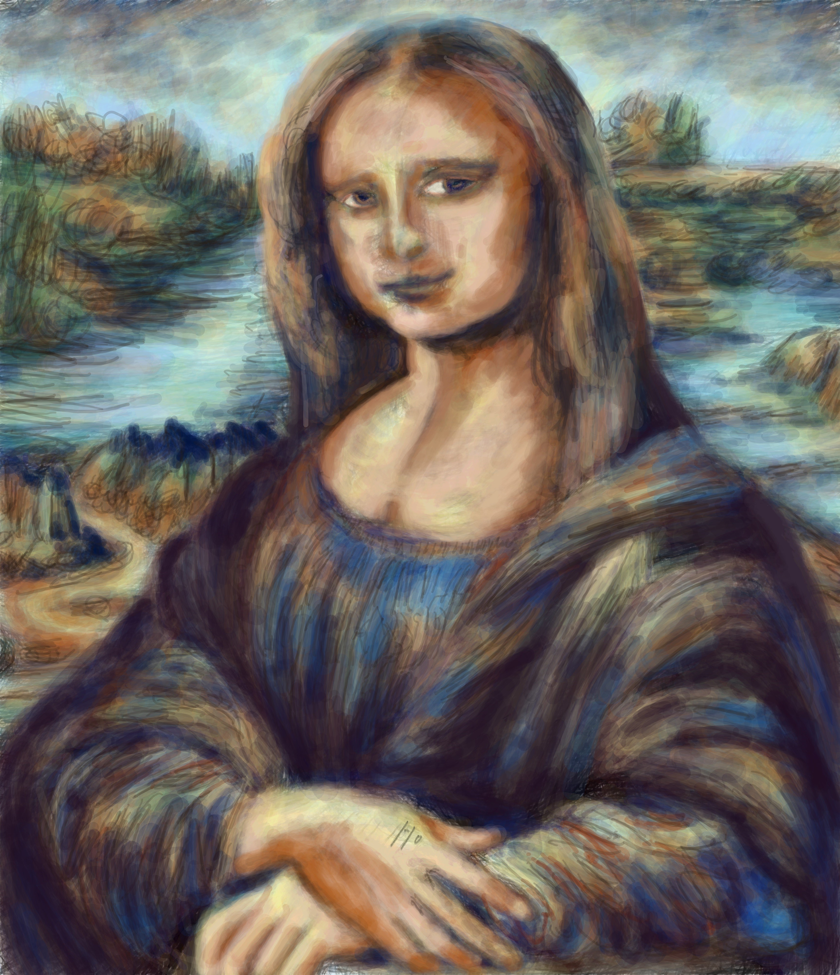 Mona Lisa Leonardo Da Vinci FishermanHo Painting Digital Painting Classic Art Oil Painting Nature Wo 3452x4008