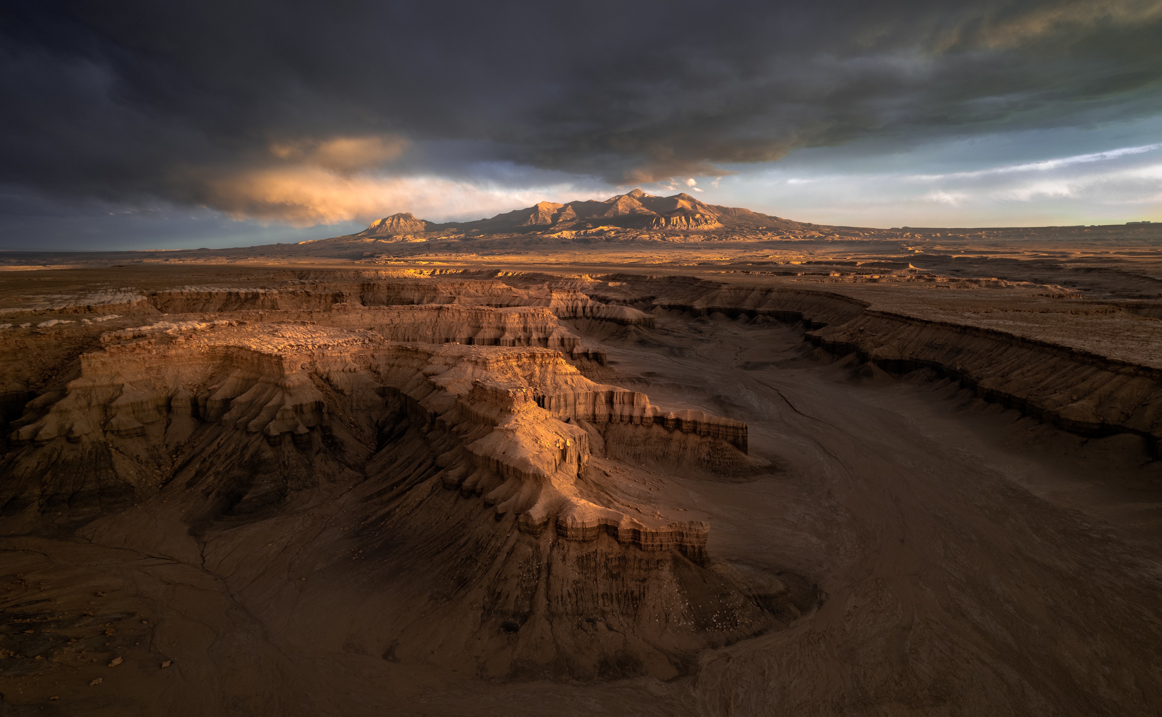 USA North America Utah Rock Formation Mountains Nature Landscape Valley Desert Clouds 4000x2469