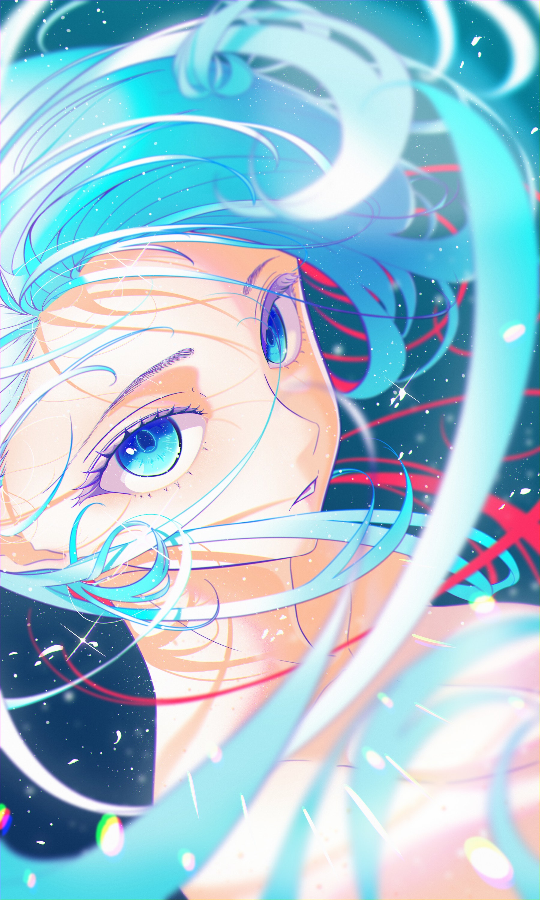 Yunillust Anime Digital Art Artwork Illustration Women Vertical Blue Eyes Looking At Viewer Anime Gi 1800x3000