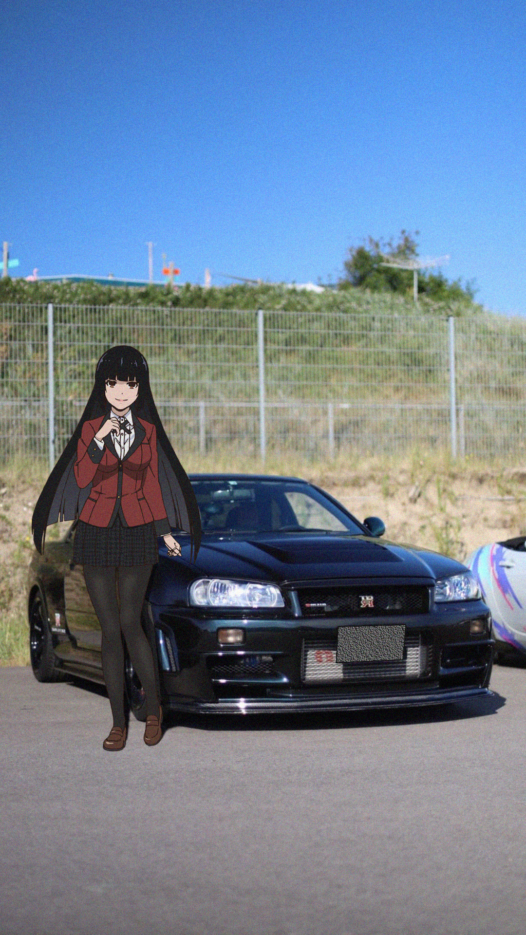 Jabami Yumeko Jdmxanime Japanese Cars Nissan Skyline R34 Anime Girls Car 1080x1920