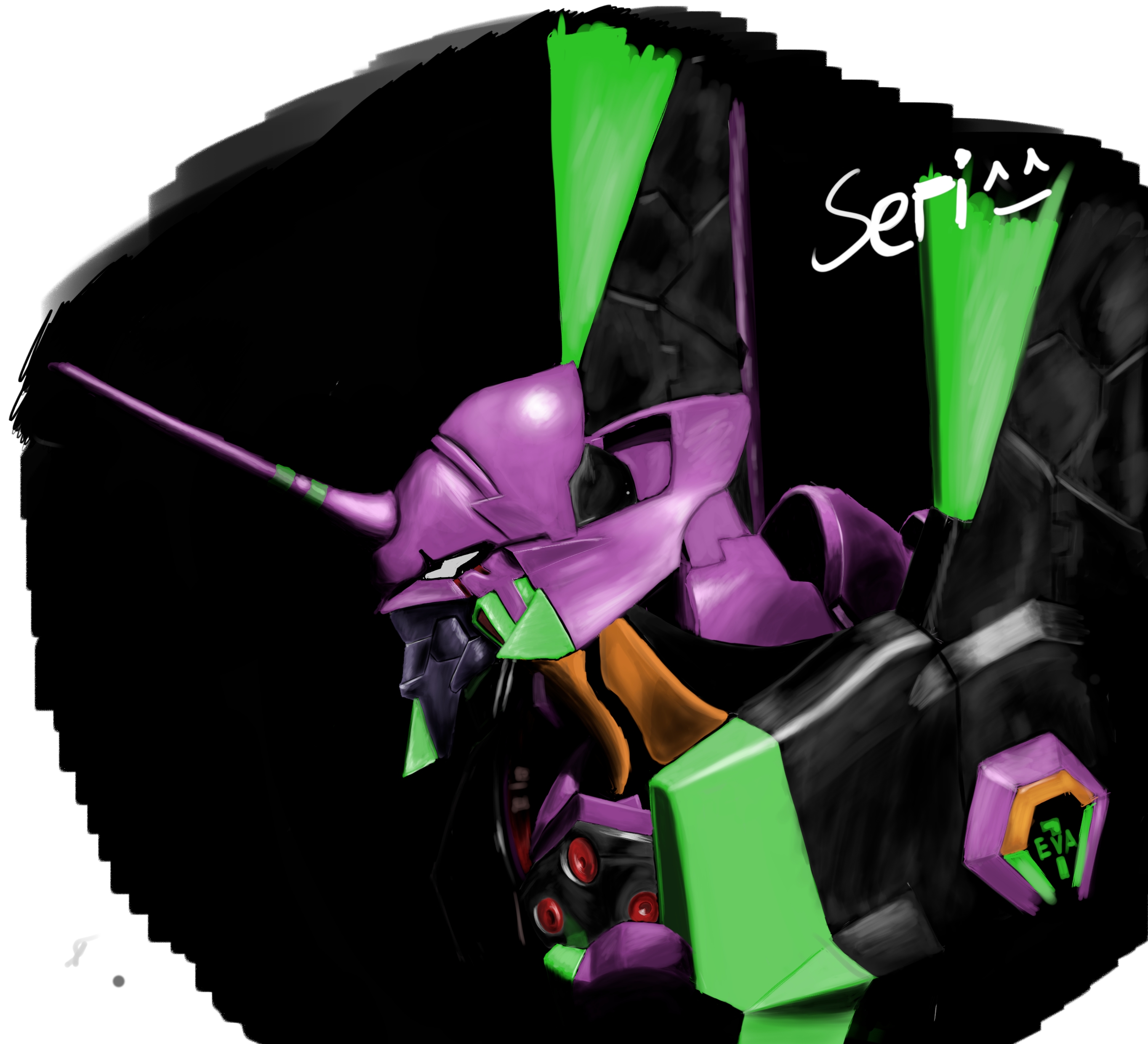 EVA Unit 01 Neon Genesis Evangelion Anime Mechs Super Robot Taisen Artwork Digital Art Fan Art 2727x2480