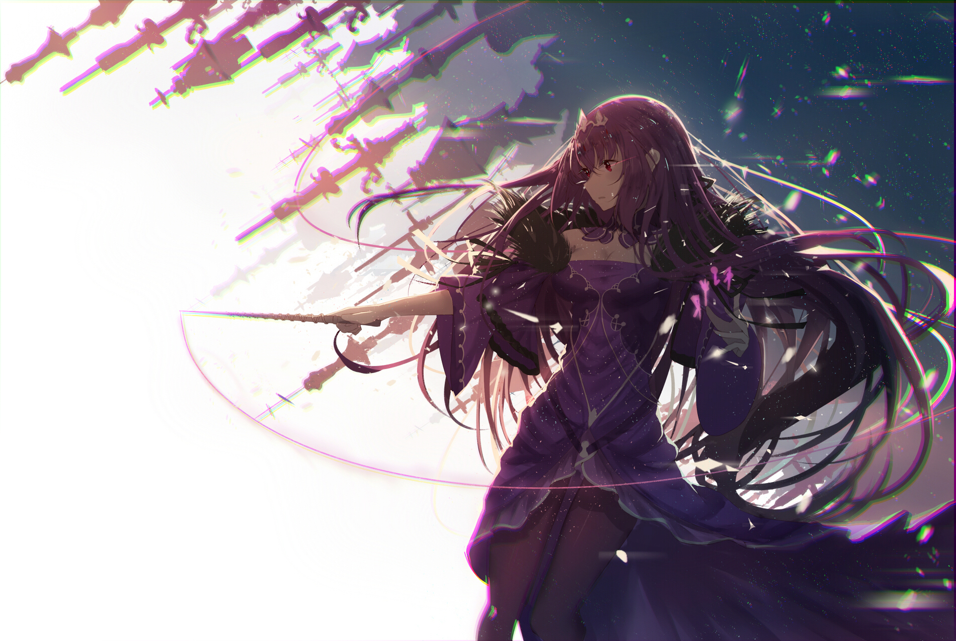 Anime Anime Girls Fate Series Fate Grand Order Scathach Skadi Long Hair Purple Hair Solo Artwork Dig 1900x1275