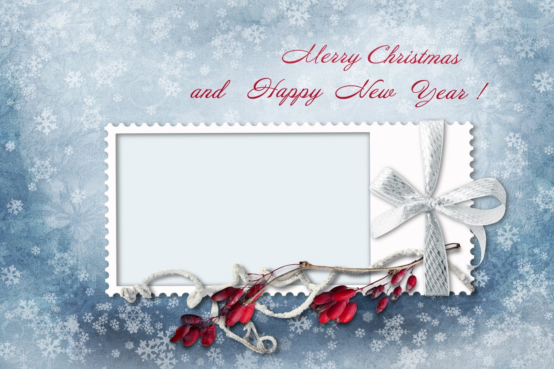 New Year Snowflake Merry Christmas Happy New Year Card 1920x1280