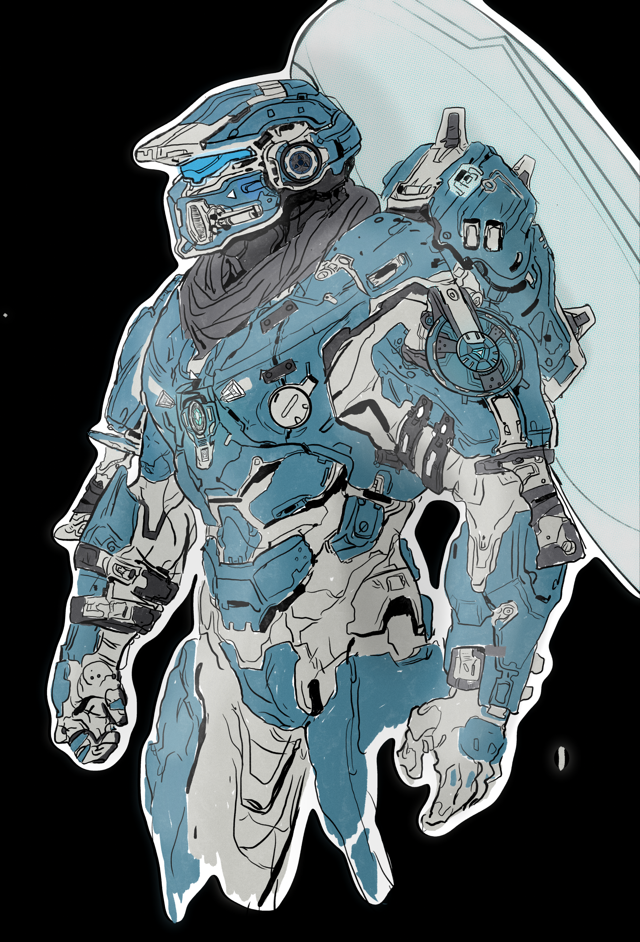 Suits Scientific Illustration Robot Halo 5 Guardians Video Games Video Game Characters 2091x3078
