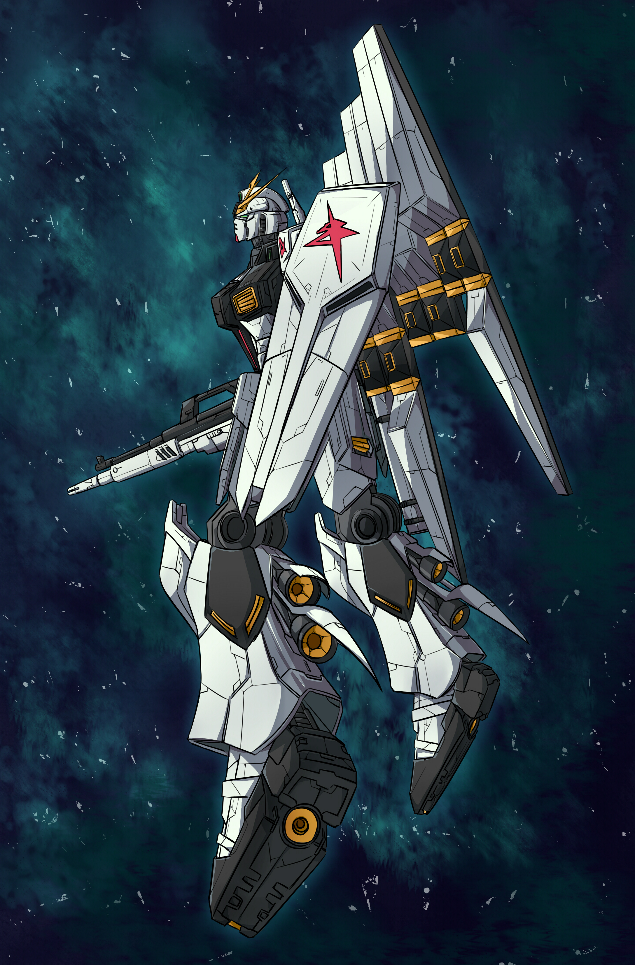 Anime Mechs Gundam Mobile Suit Gundam Chars Counterattack Nu Gundam Artwork Digital Art Fan Art Supe 2177x3310