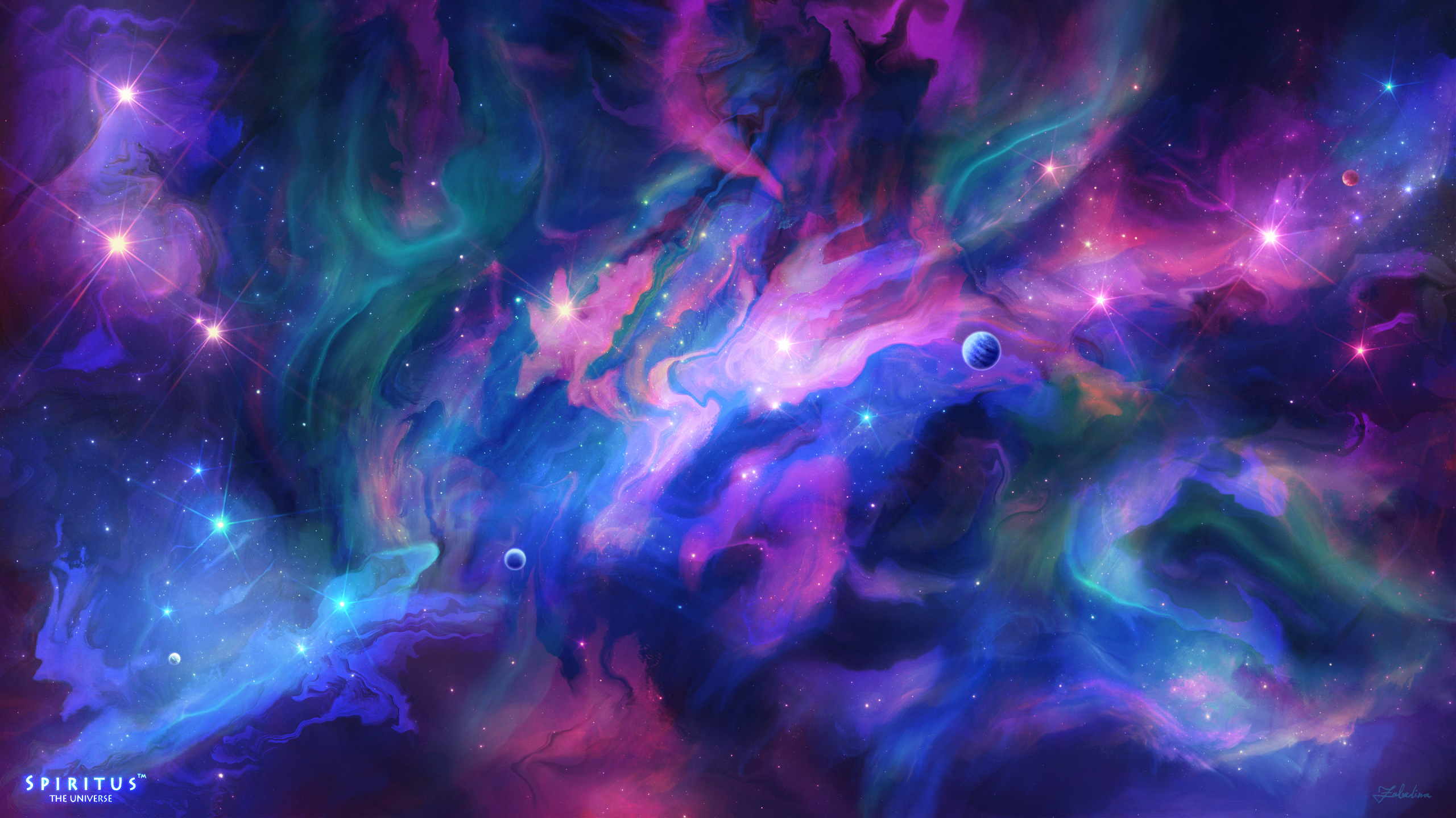 ERA 7 Digital Art Digital Artwork Illustration Space Art Space Galaxy Stars Blue Purple 2560x1440