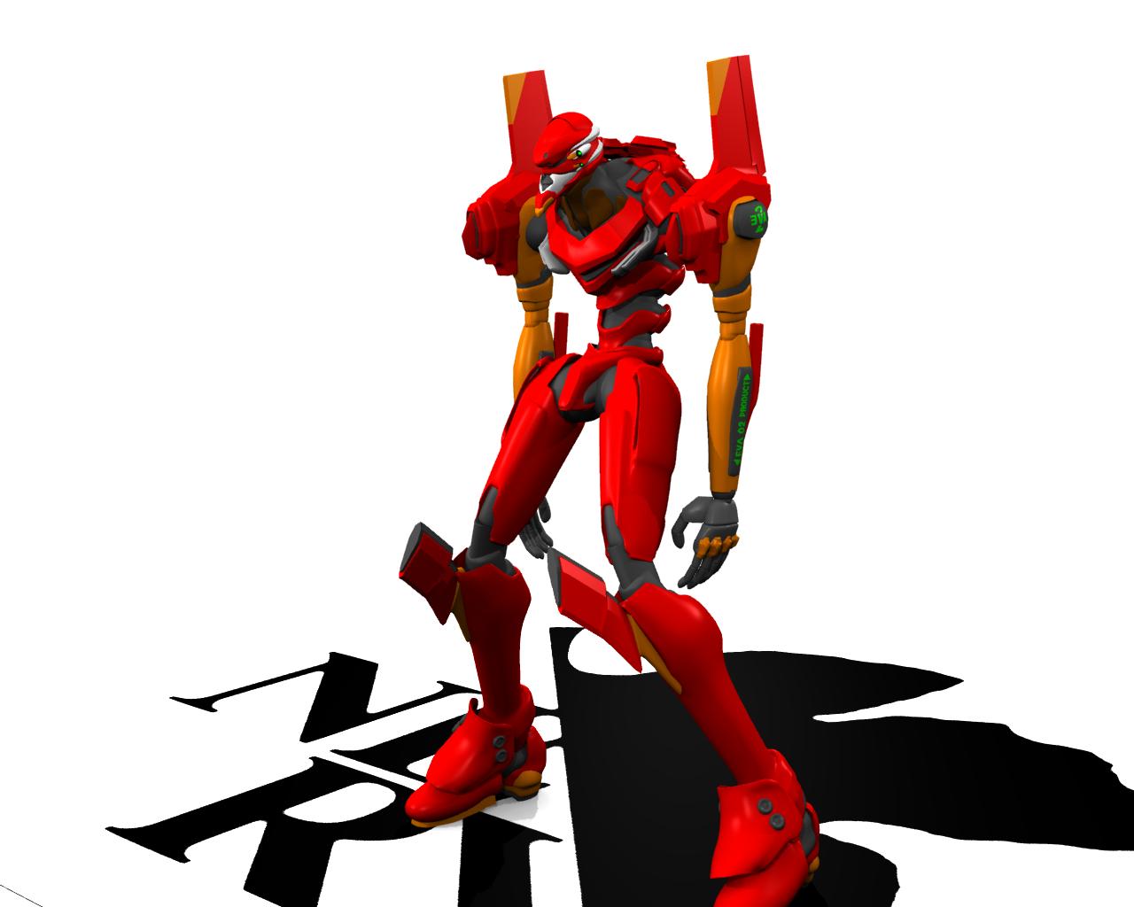 Anime Mechs Super Robot Taisen EVA Unit 02 Neon Genesis Evangelion Artwork Digital Art Fan Art Simpl 1280x1024