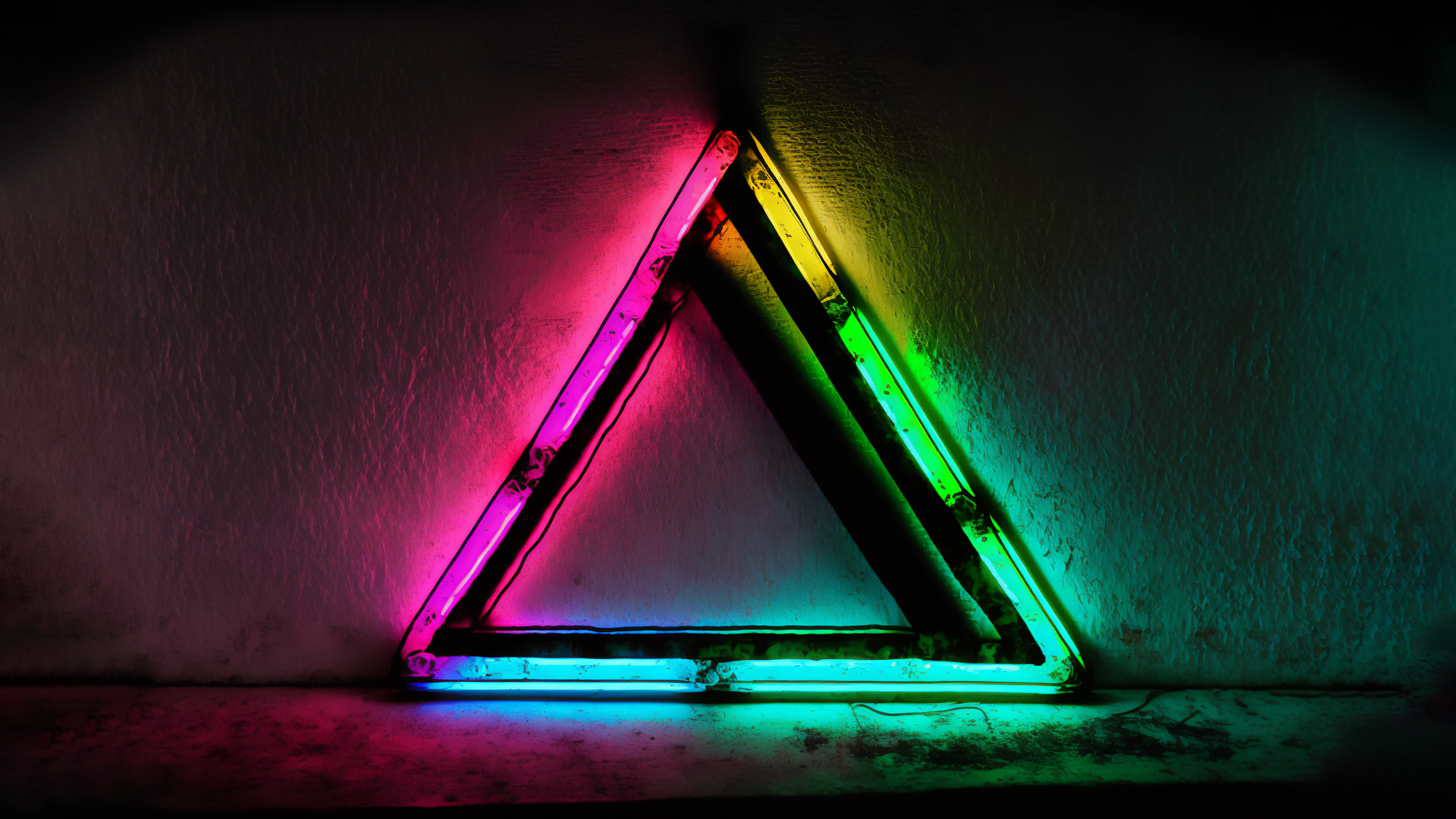 Ai Art Neon Triangle Simple Background 3454x1943