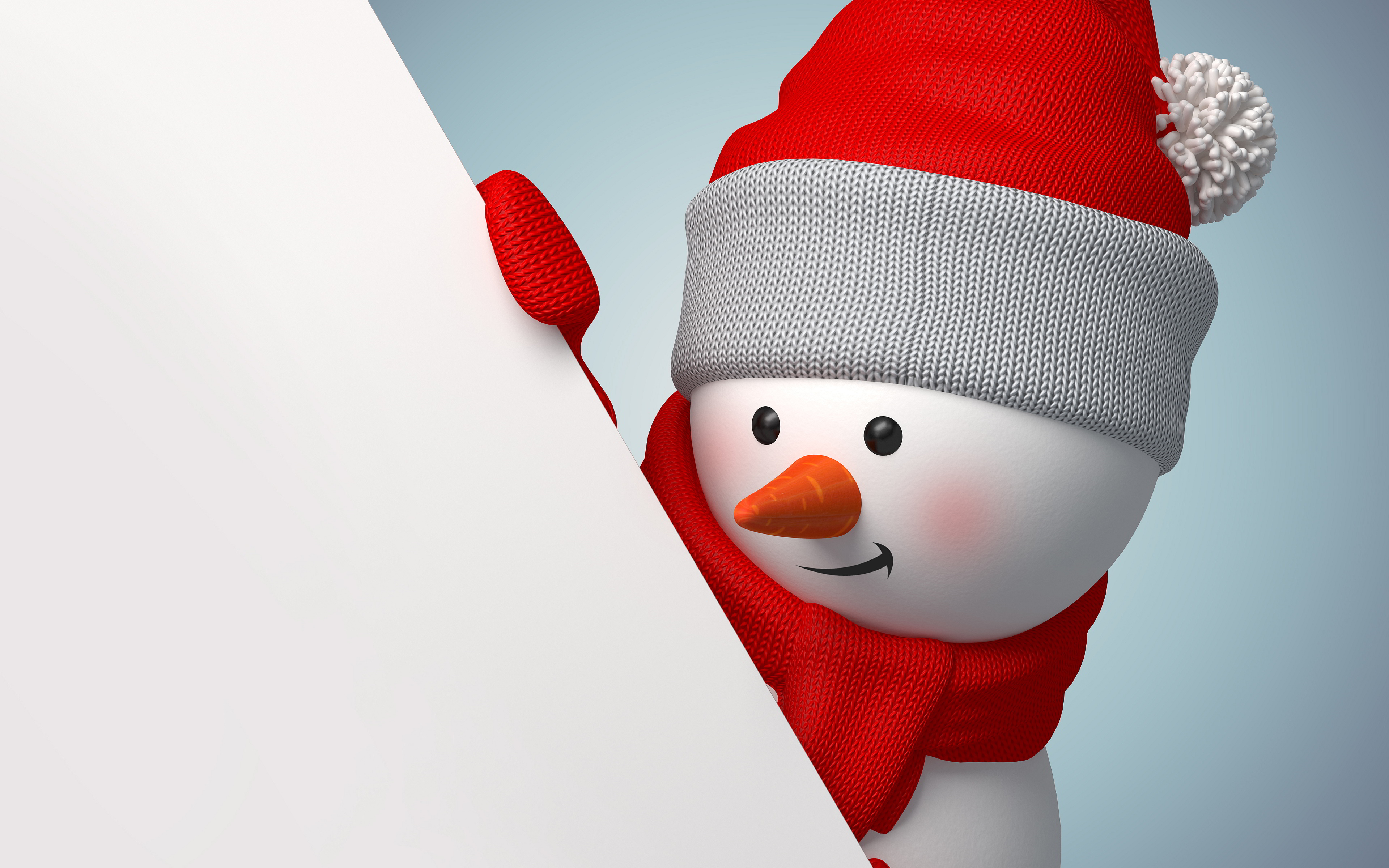 Snowman CGi Winter Snow Santa Hats 3840x2400