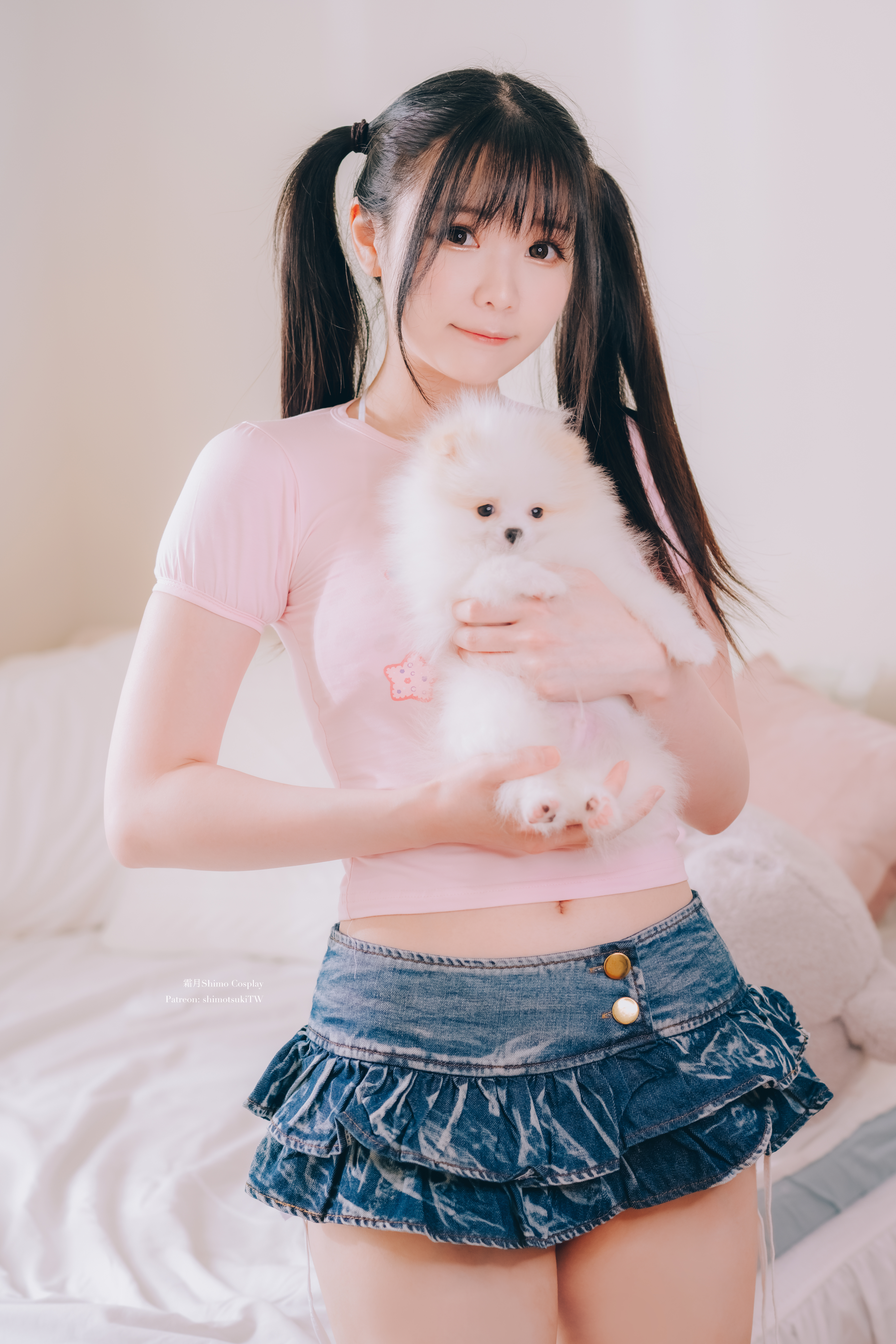 Women Model Asian Cosplay Twintails Women Indoors Puppies 4171x6256