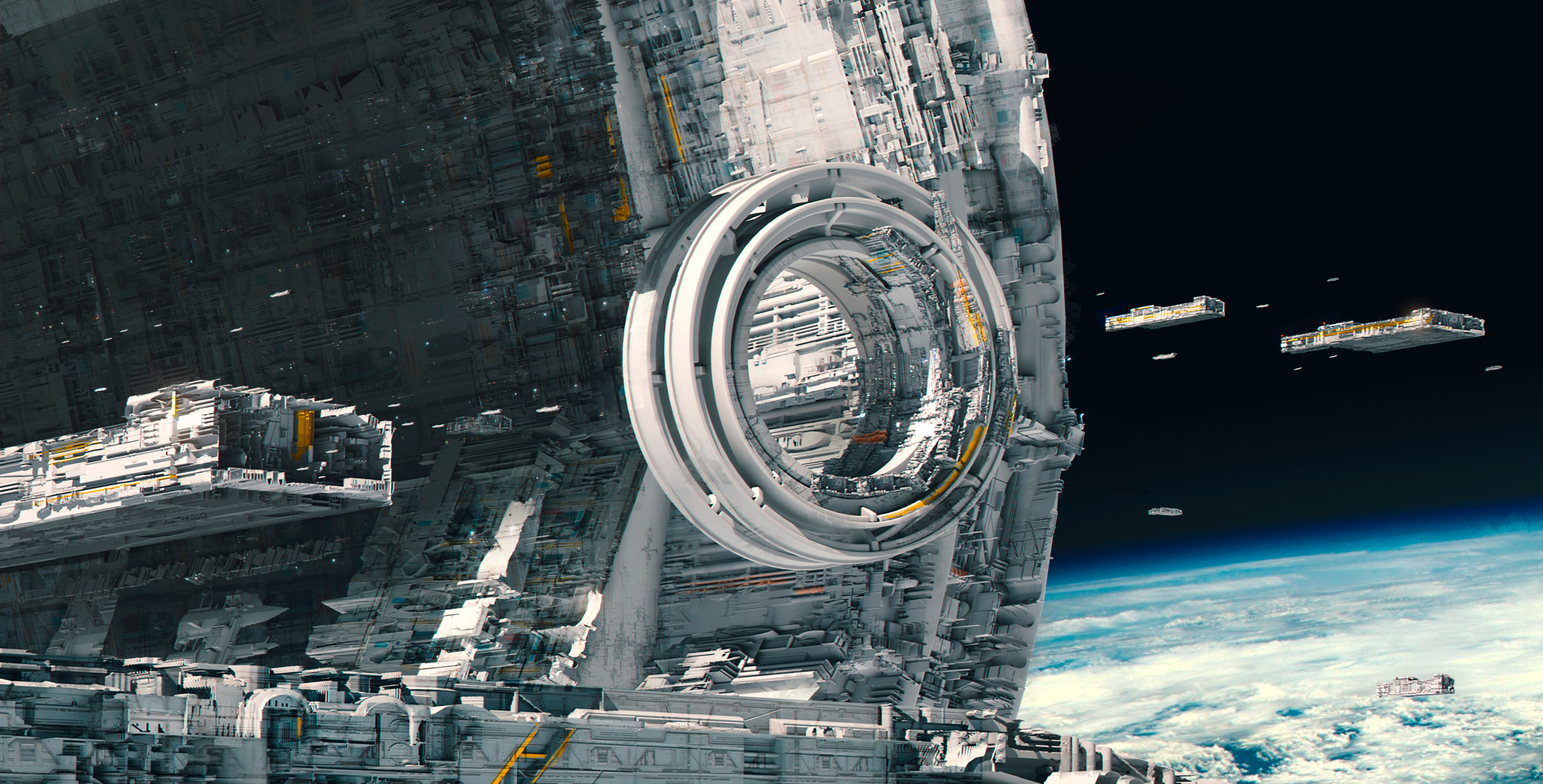 Digital Digital Art Artwork Space Space Station Futuristic Technology Tech Architecture Spaceship Sh 3840x1952