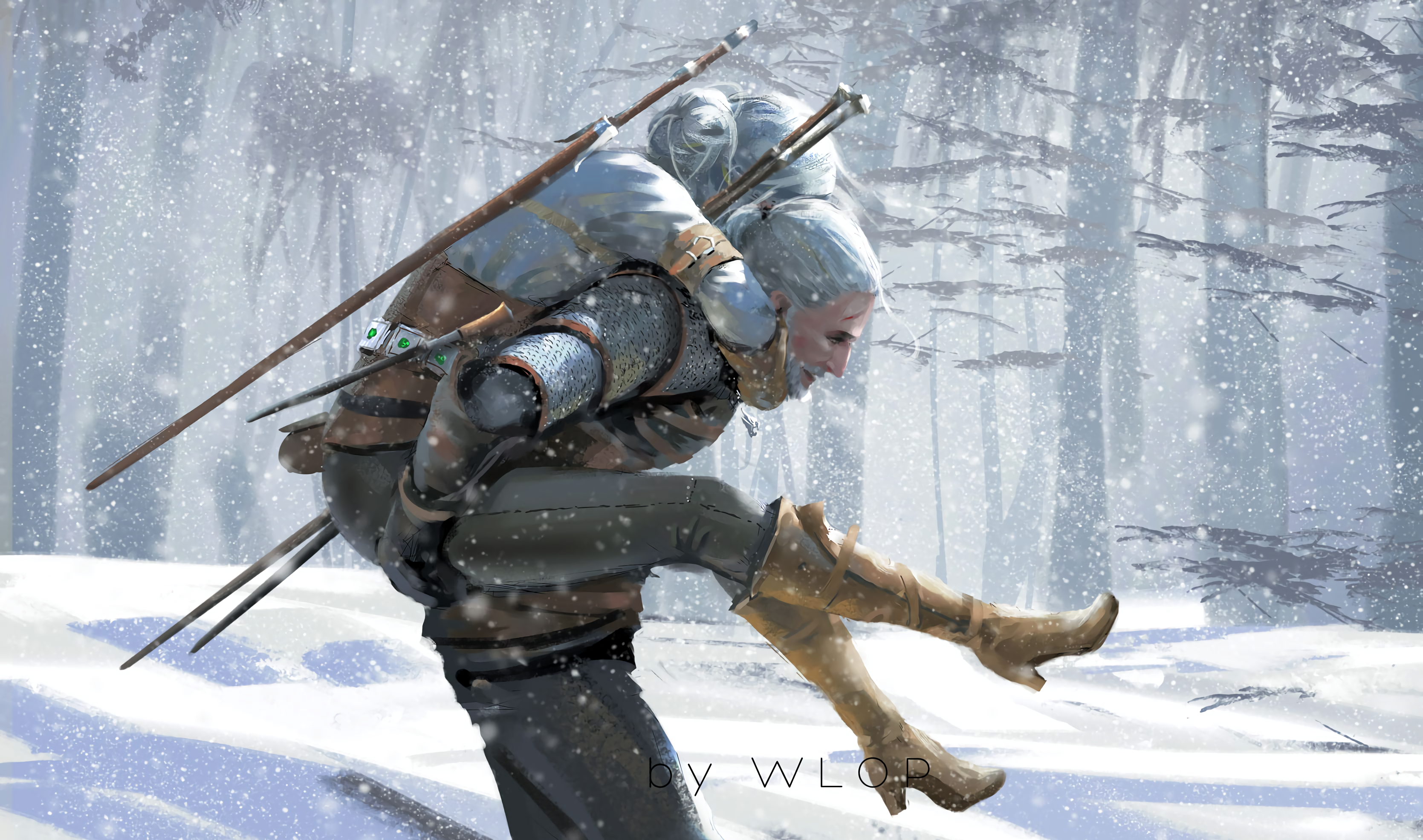 Geralt Of Rivia Ciri The Witcher 3338x1972