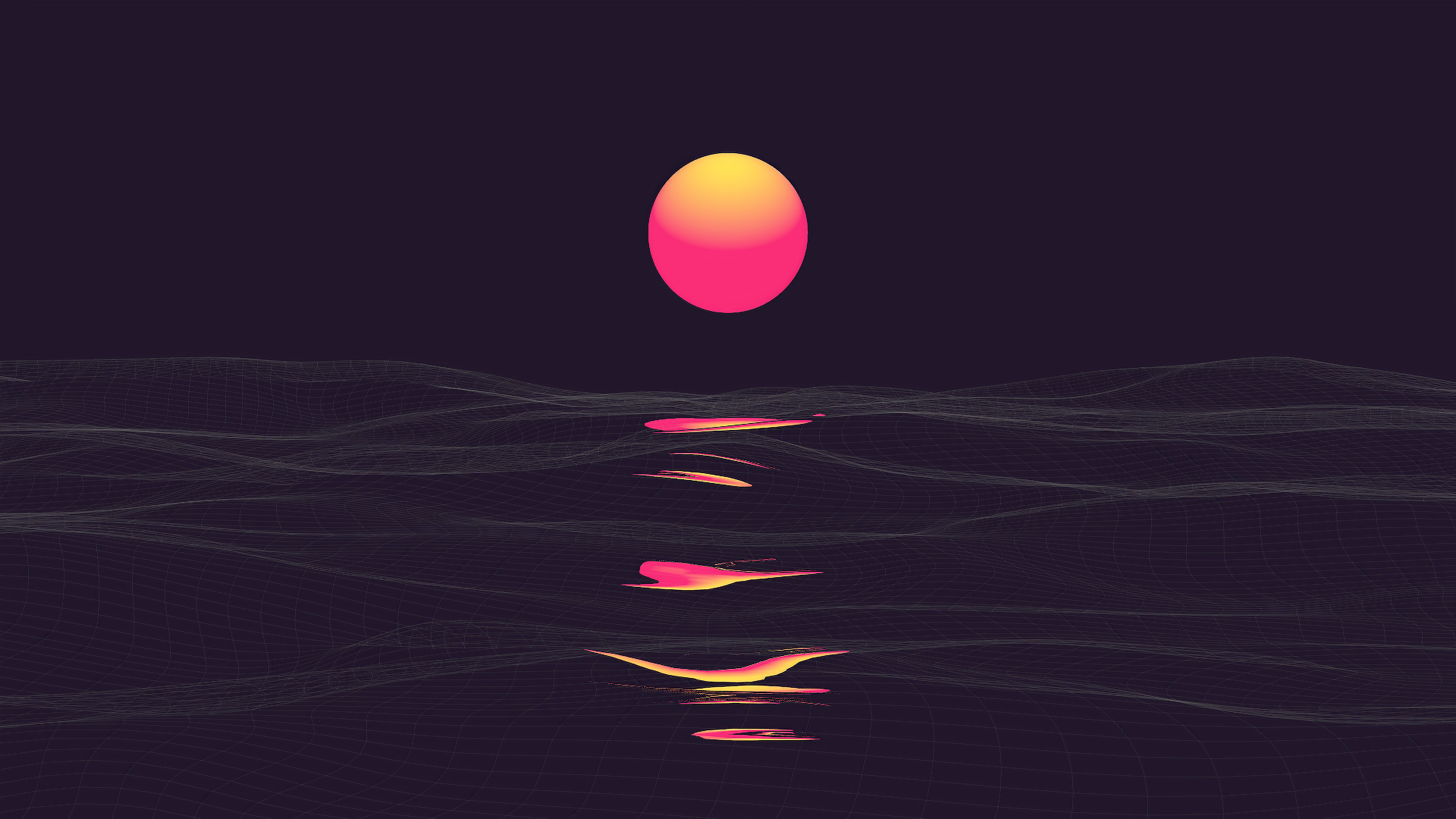 Retrowave Sunset Overdrive Gradient Minimalism Digital Art Simple Background 3840x2160