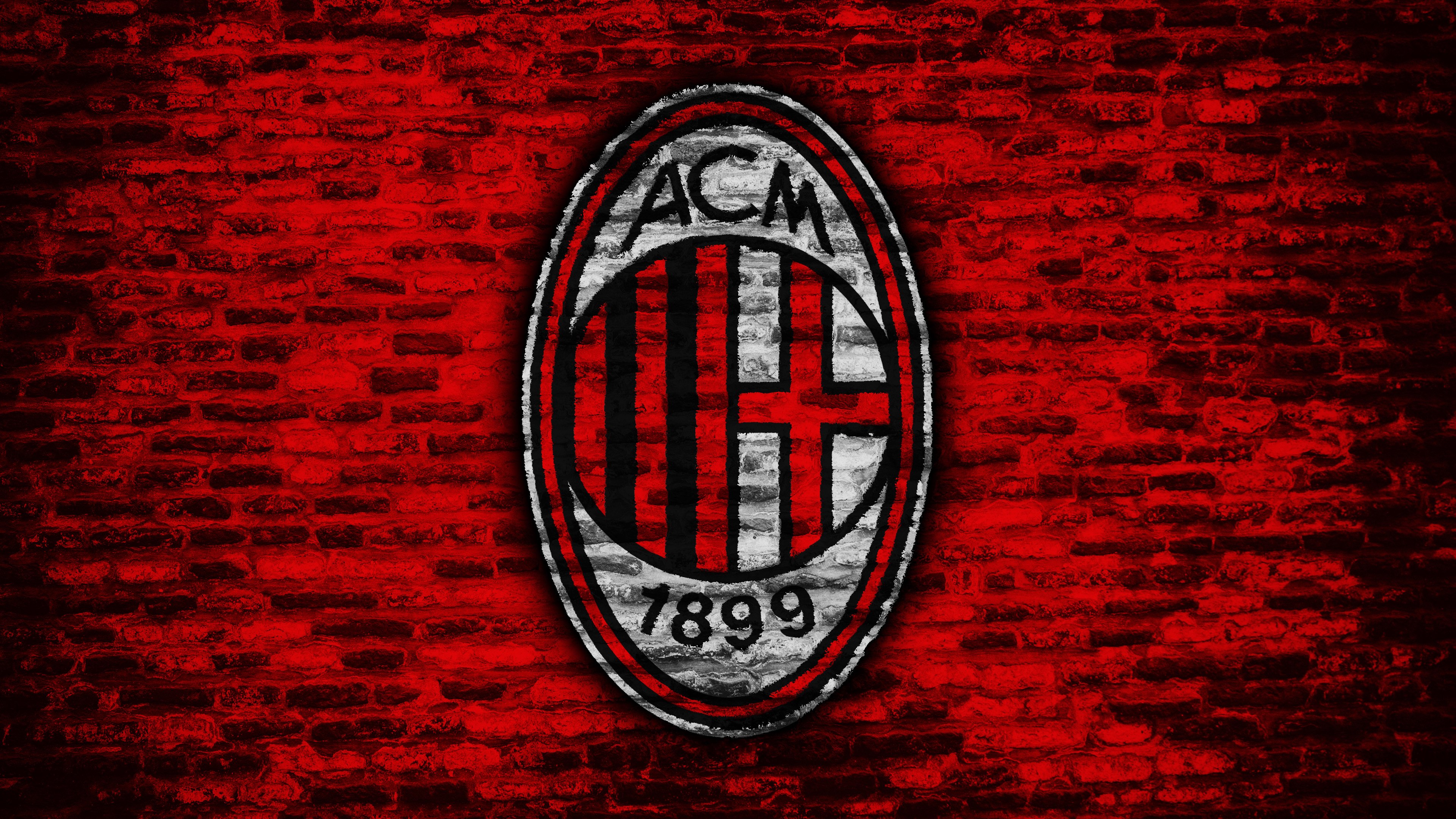 Milan Wall Red Football Sport Logo AC Milan 3840x2160