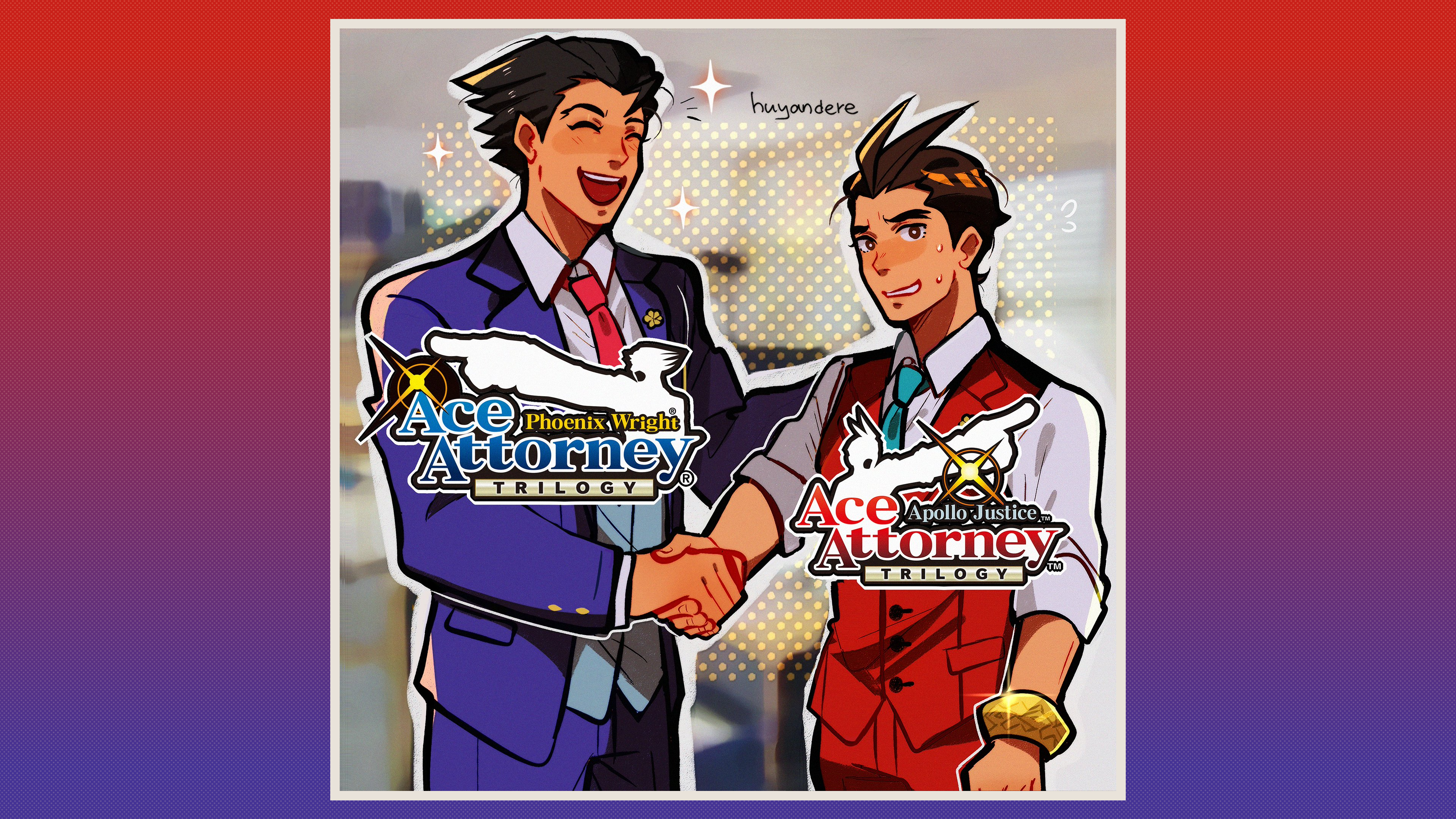 Video Games Spiky Hair Ace Attorney Phoenix Wright Apollo Justice Trilogy Capcom Suits Red Tie Blue  3840x2160