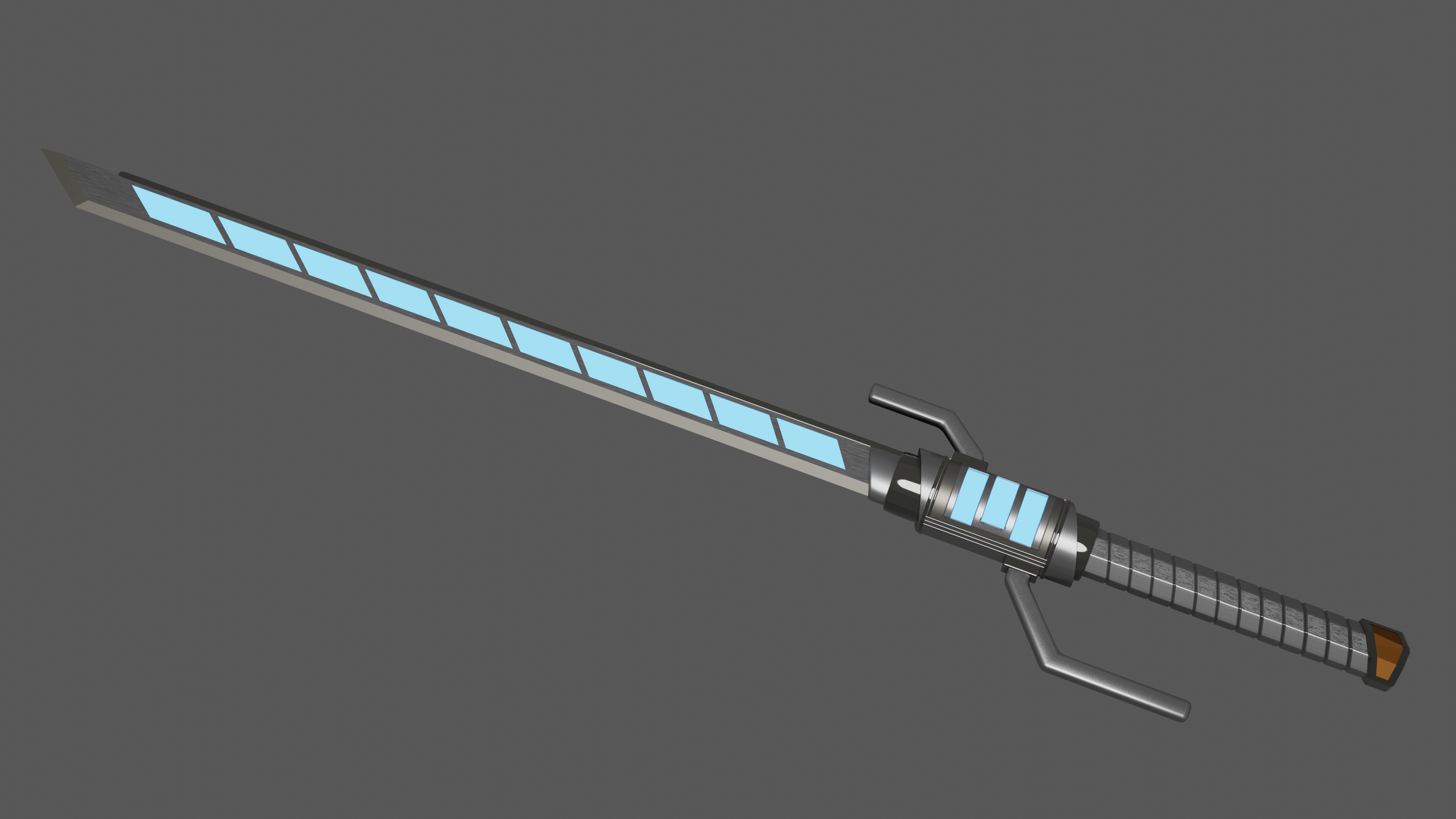 Blender Sword Weapon Digital Art Simple Background CGi Gray Background Minimalism 3840x2160