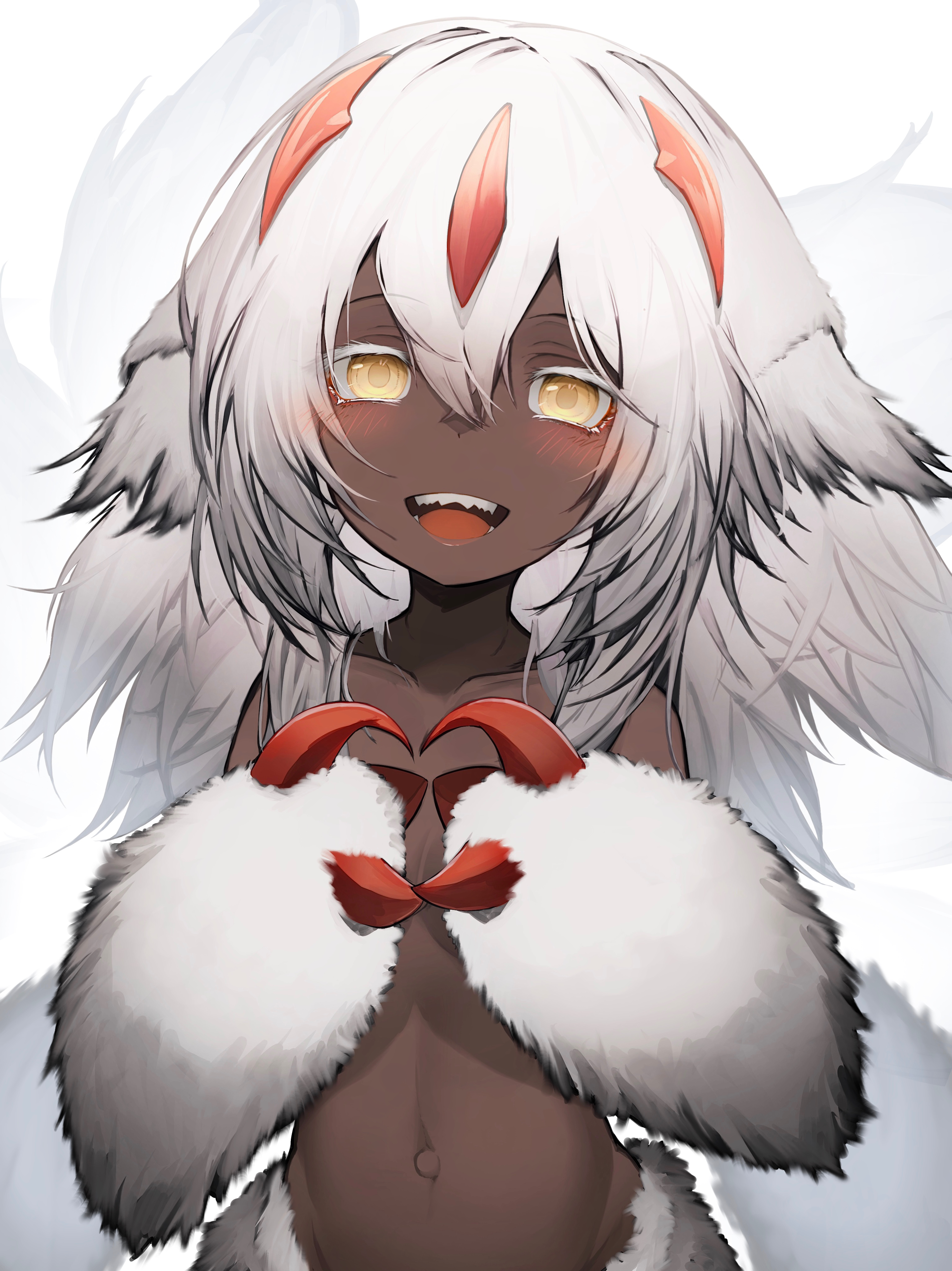 Anime Monster Girl Made In Abyss Fur Bangs Animal Ears Bare Shoulders Dark Skin Claws Looking At Vie 3070x4096