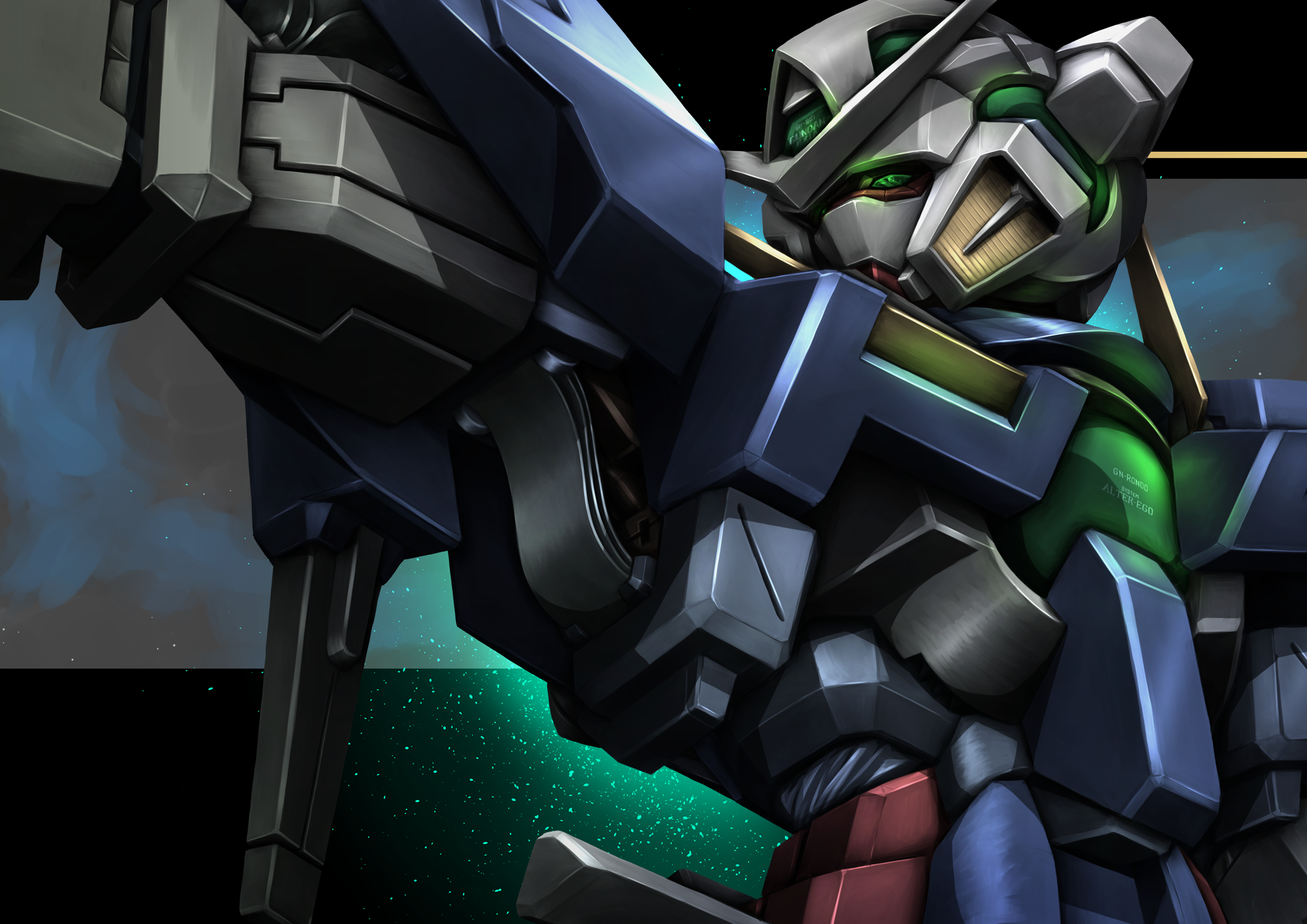 Anime Mechs Super Robot Taisen Gundam Gundam Exia Mobile Suit Gundam 00 Artwork Digital Art Fan Art 1920x1358