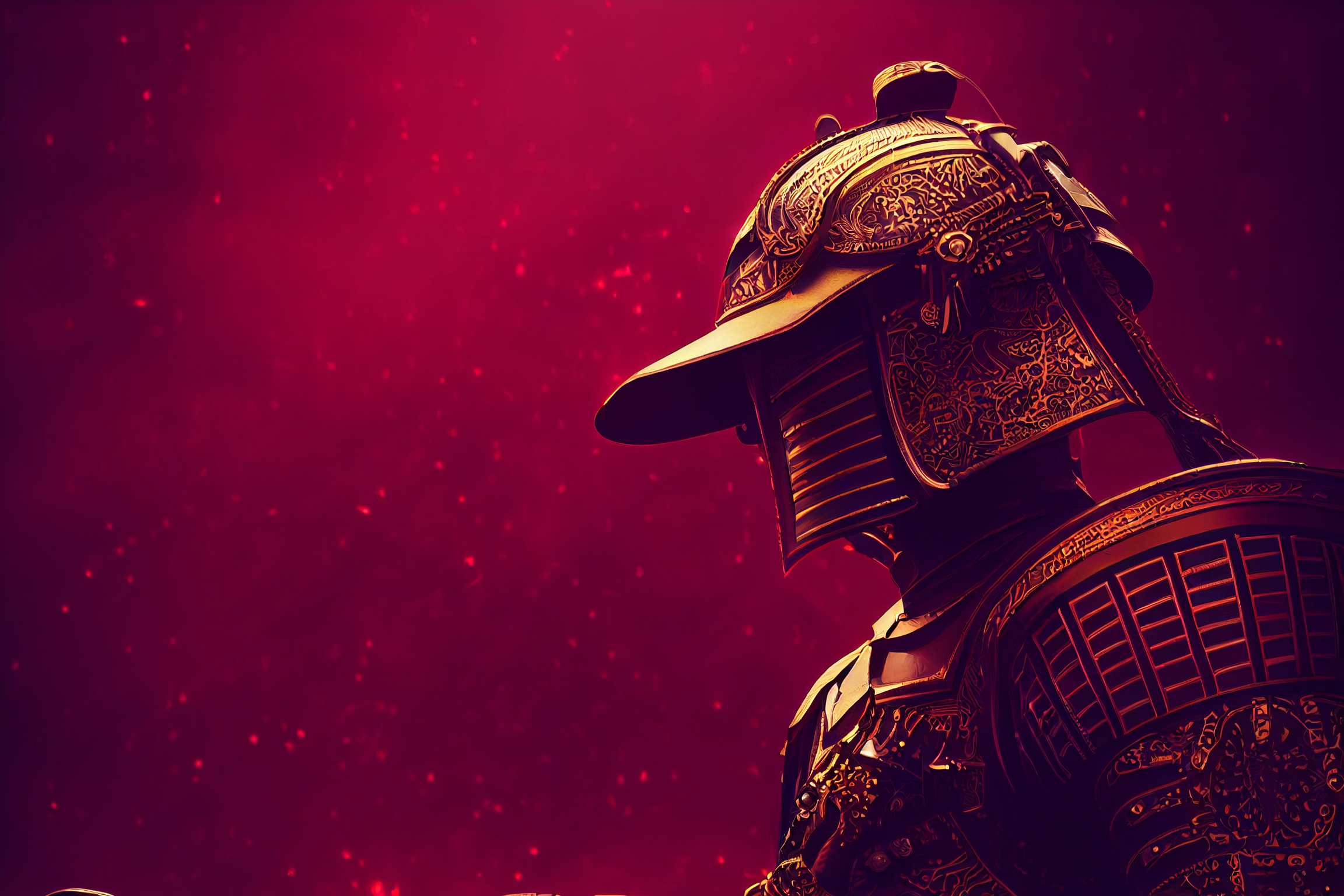 Samurai Warrior Black Red Gold 2304x1536