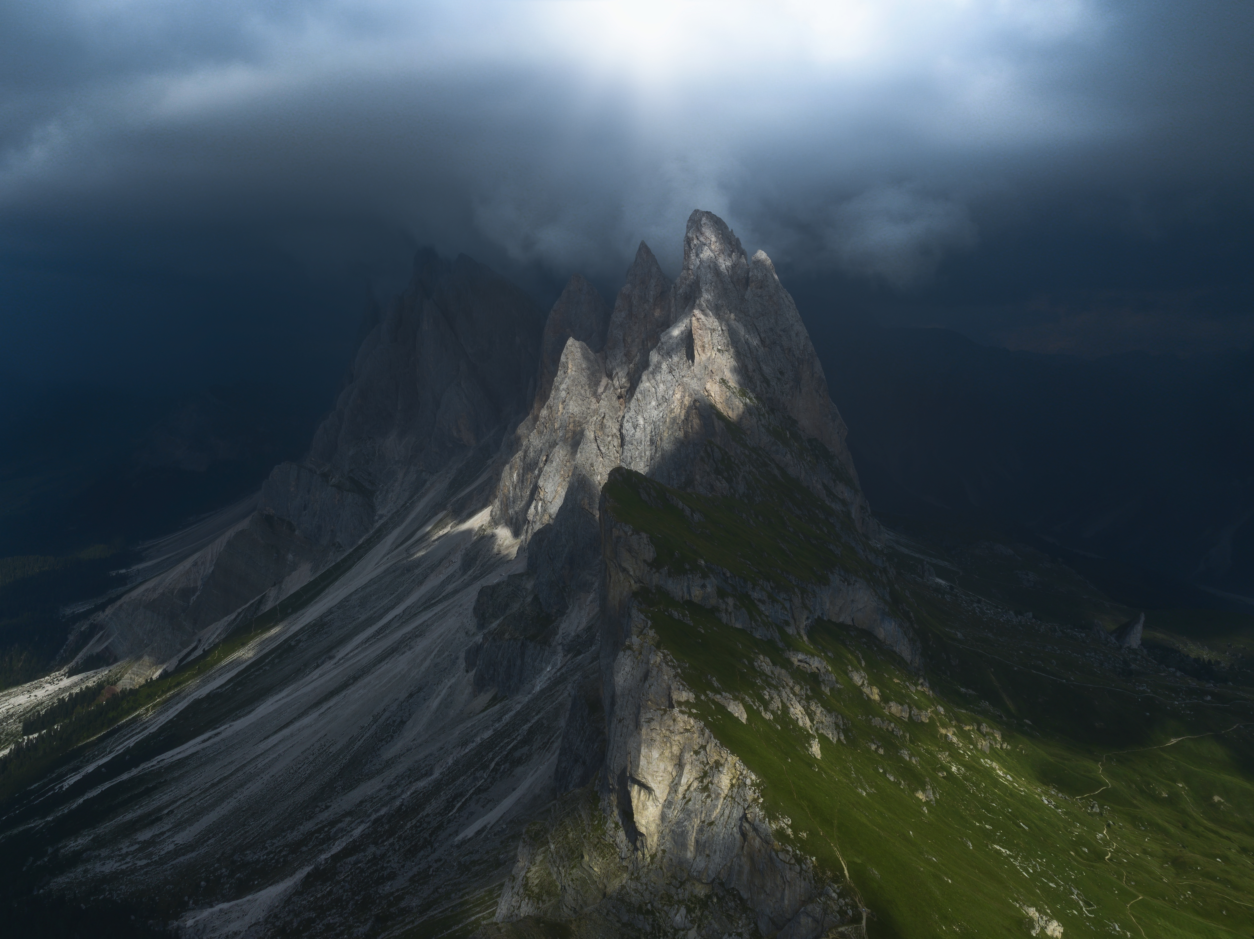 Italy Alps Cliff Nature Landscape Clouds Mountain Top Mountains Seceda 4318x3234